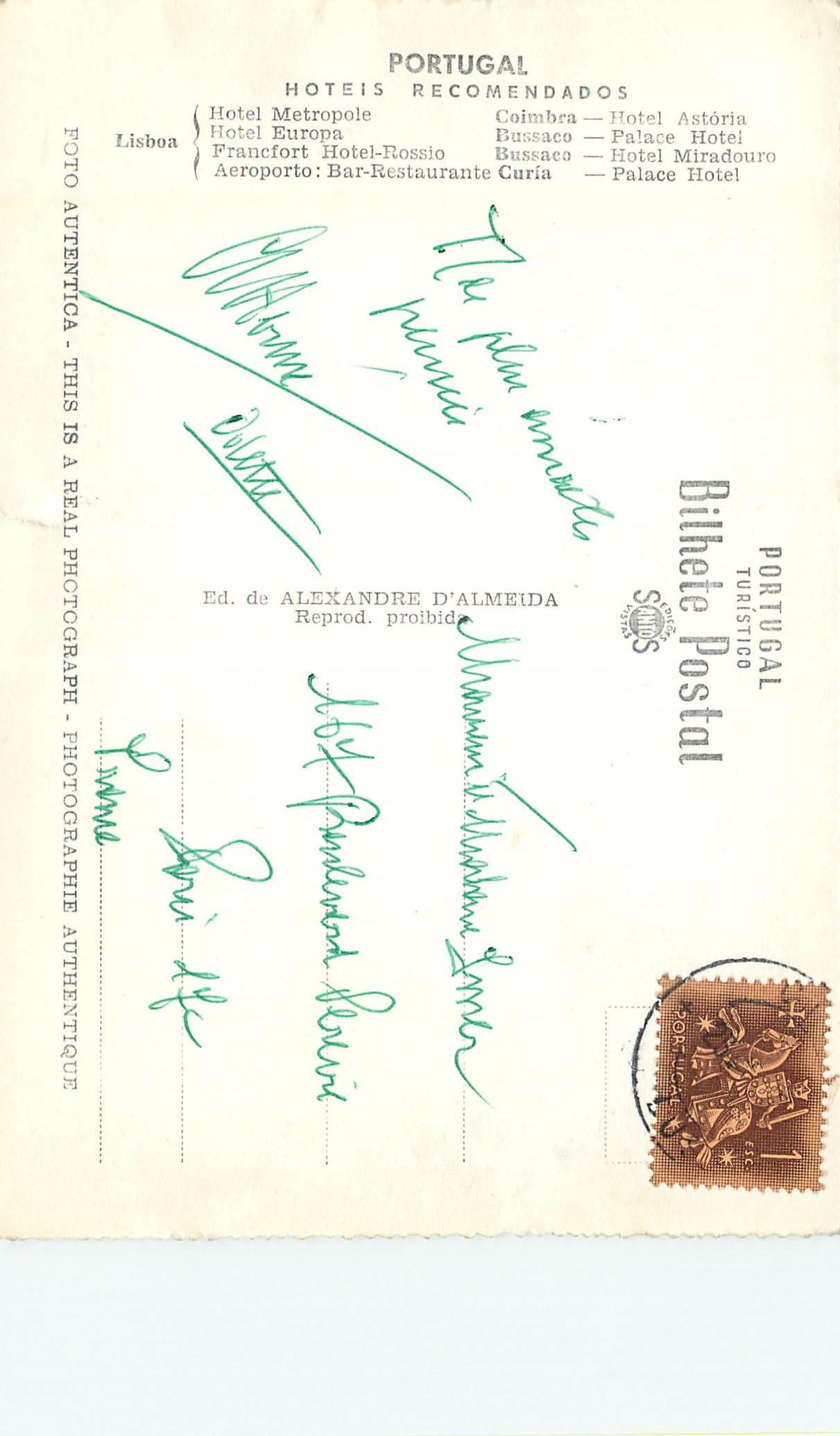 CPM 268 portugal bussaco detalhe da escada nobre do palace hotel — Reverso