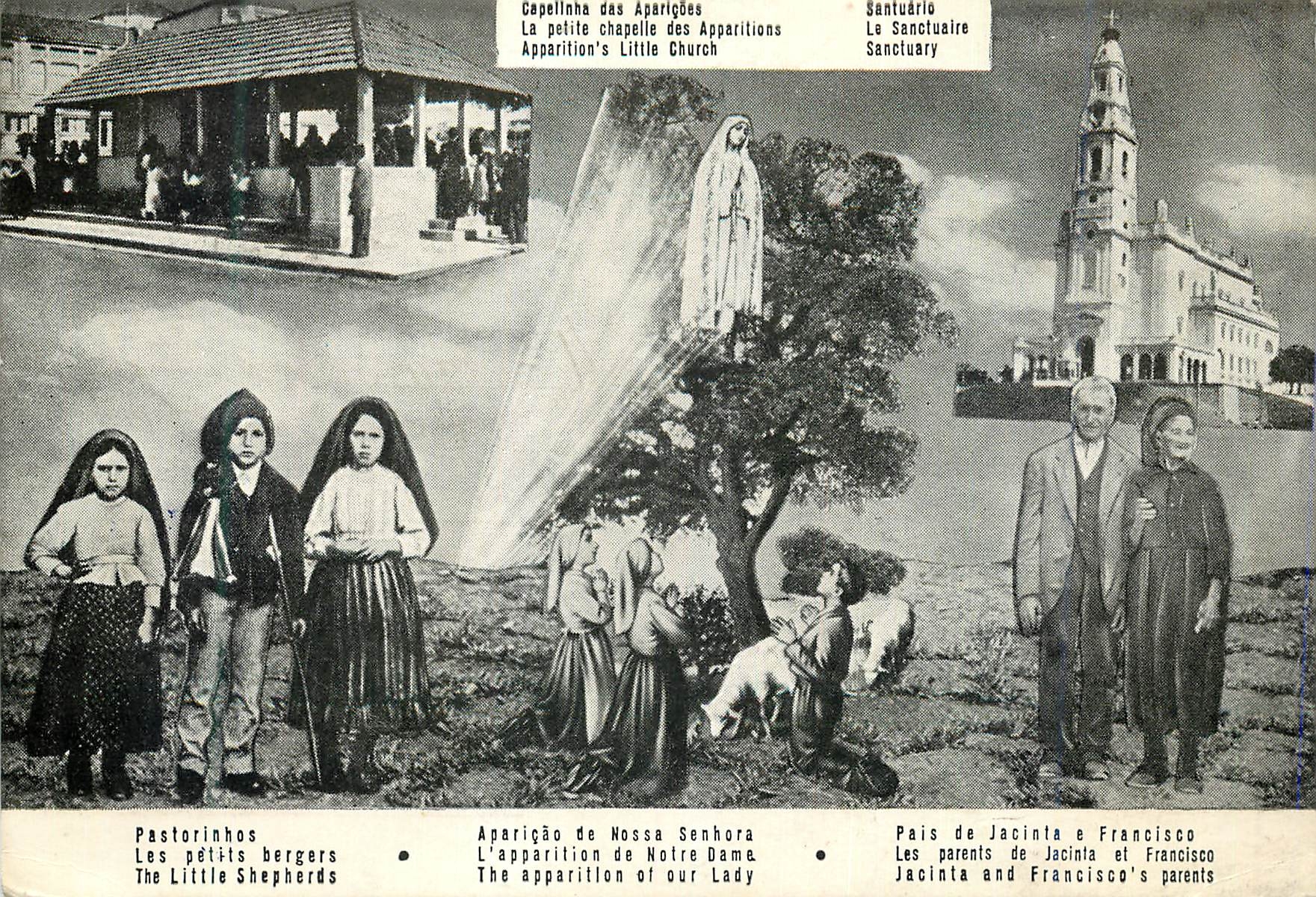 CPM Les petits bergers L'apparition de Notre Dame Les parents de Jacinda et Francisco
