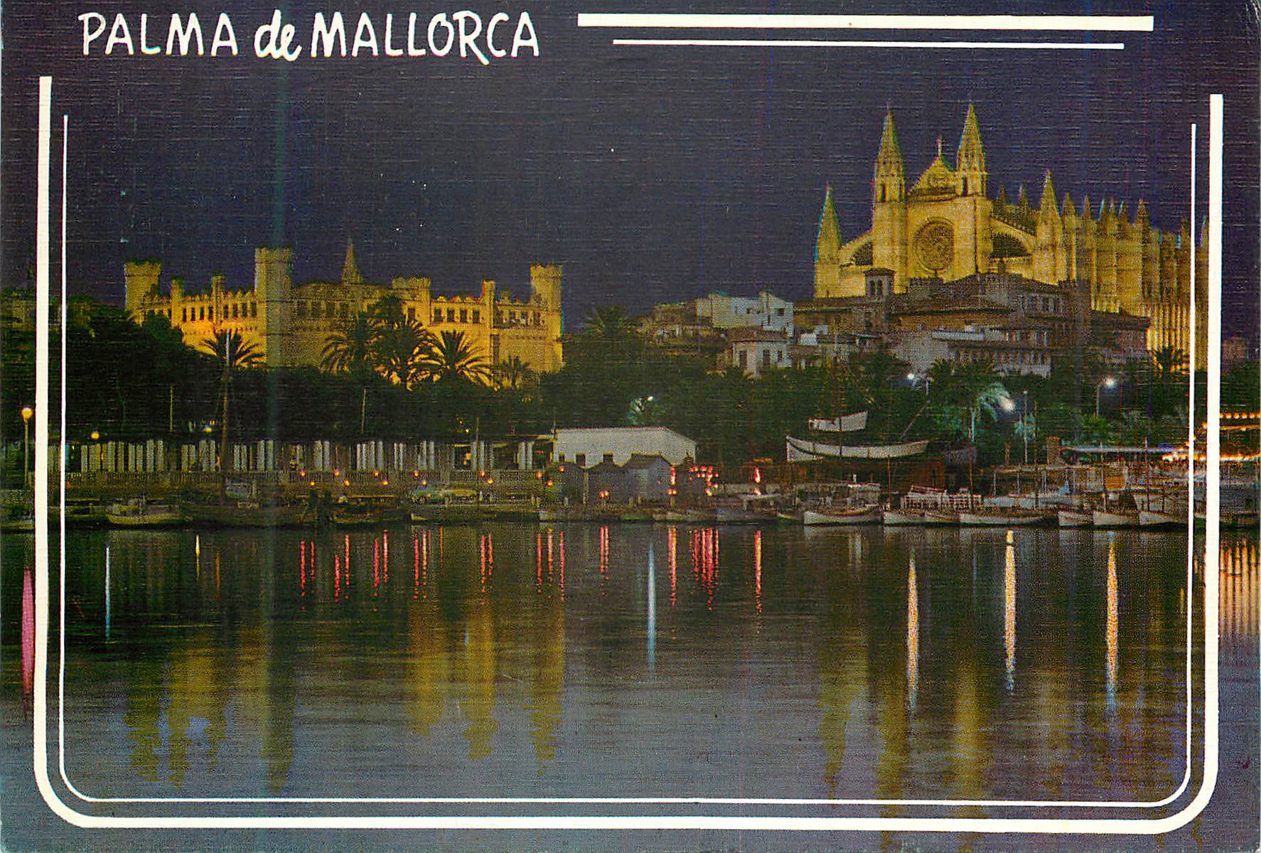 CPM Mallorca(baleares) espana palma vista nocturna de la lonja