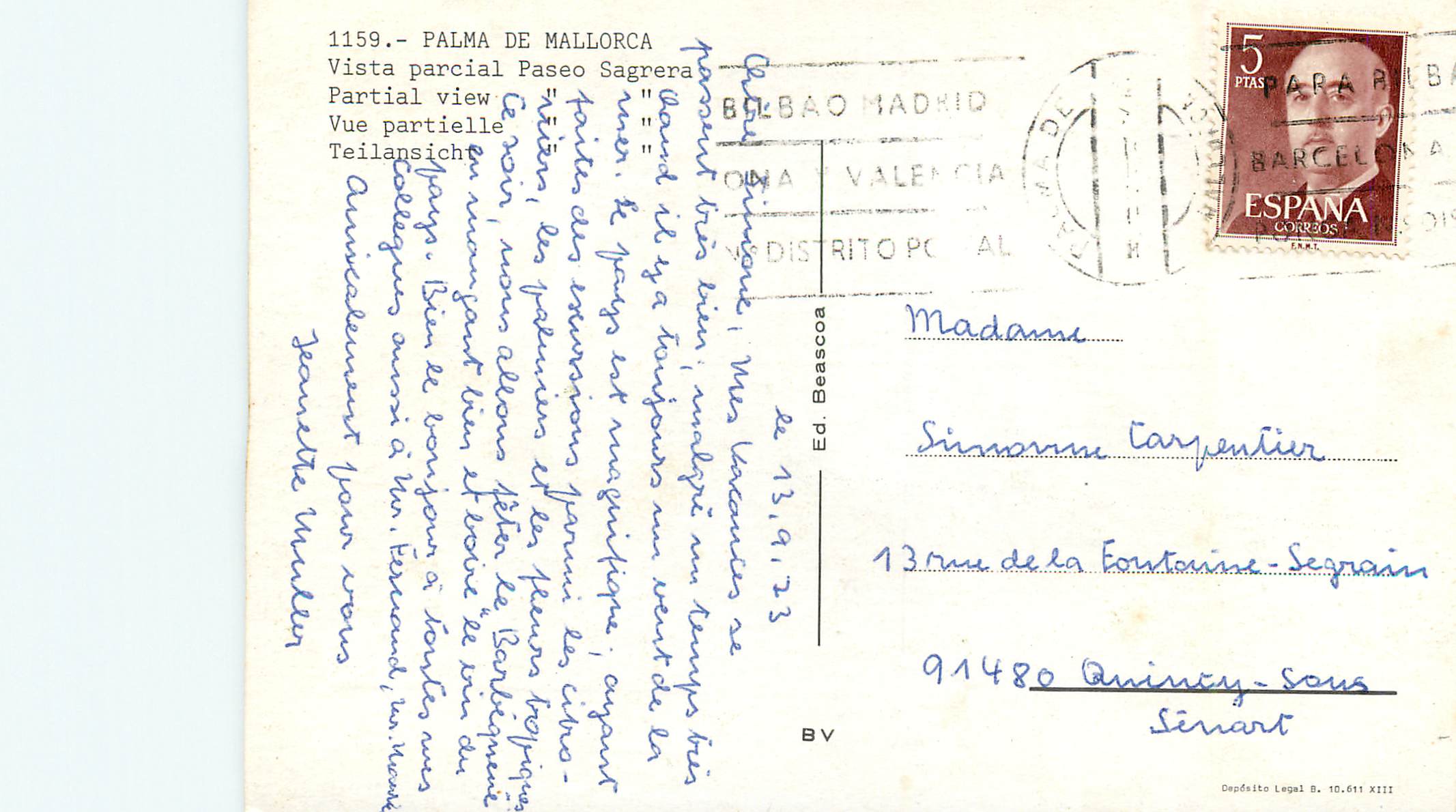CPM 1159 palma de mallorca vue partielle — Rückseite
