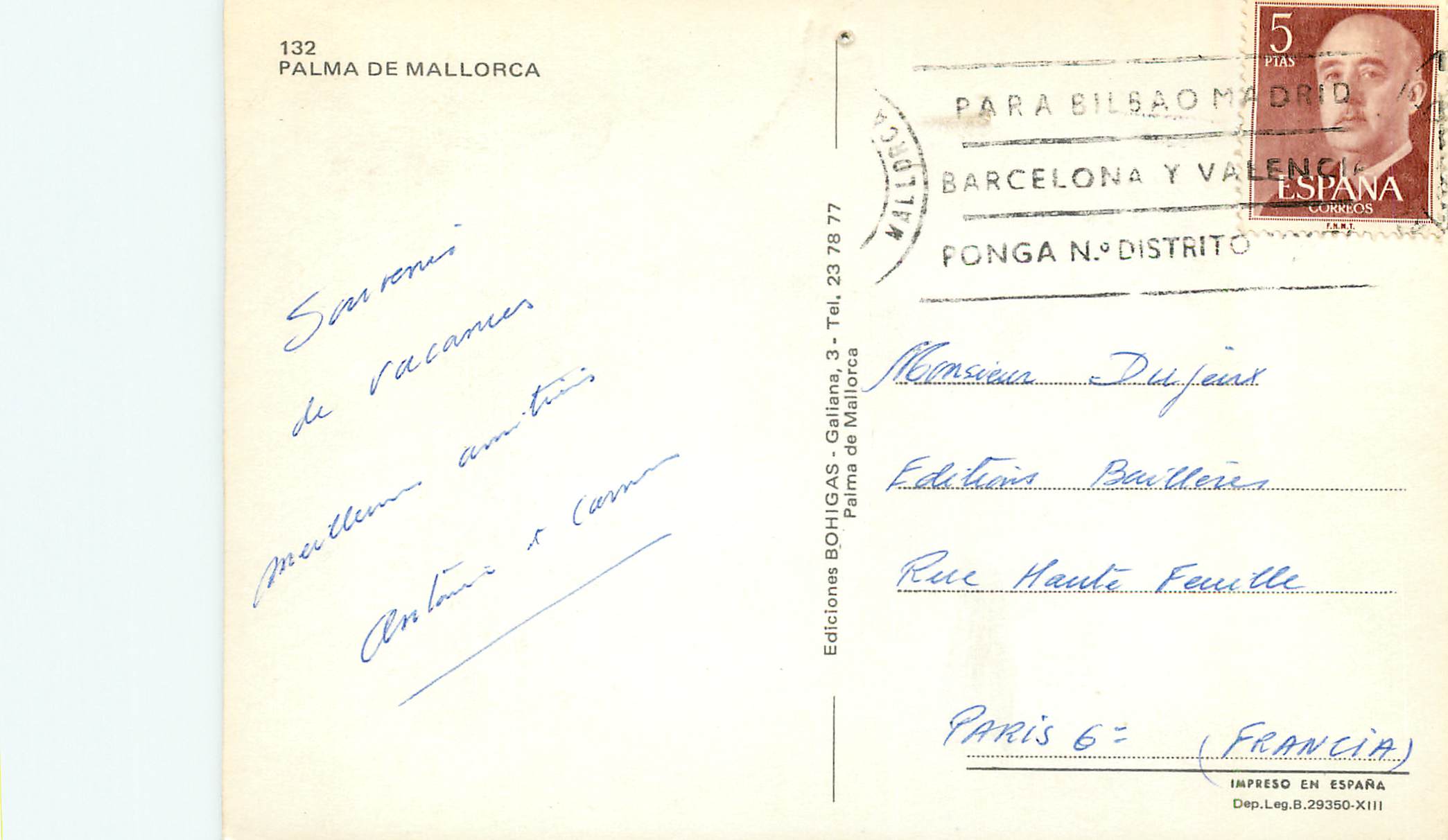 CPM 132 palma de mallorca — Rückseite
