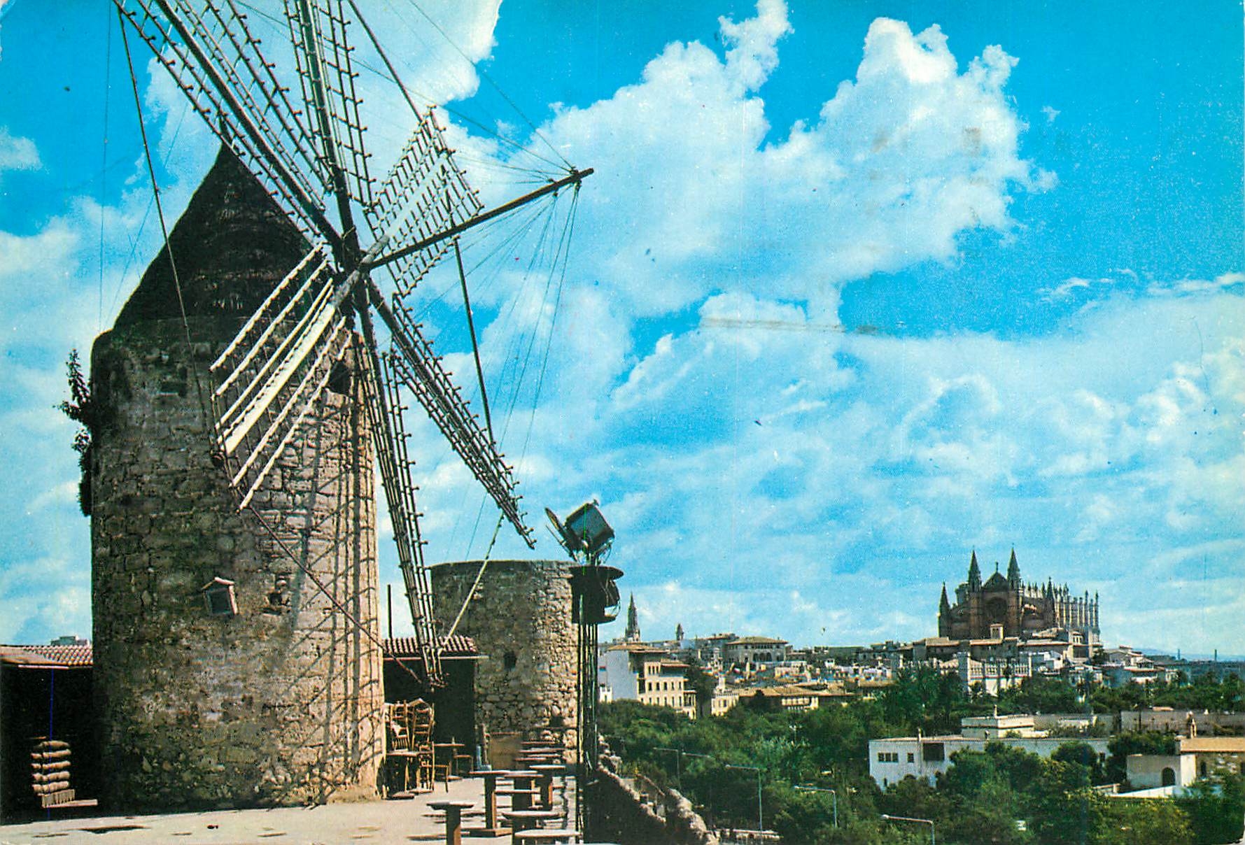 CPM Palma maliarca moulin jonquet et cathedrale