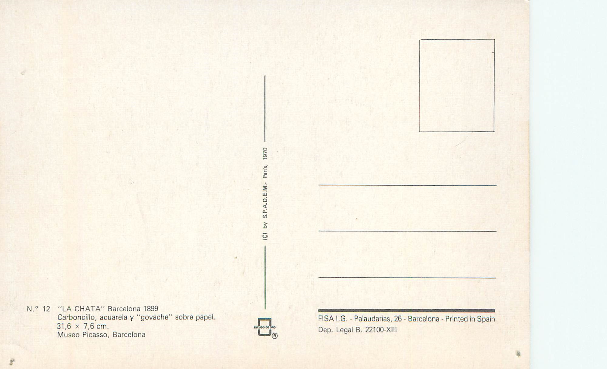 CPM N 12 la chata barcelona — Verso