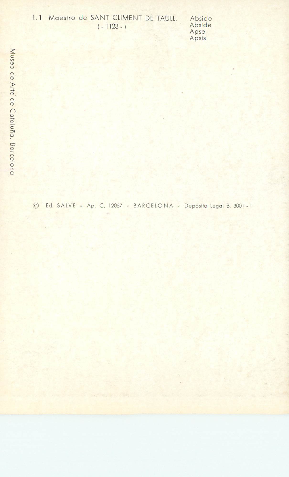 CPM Maestro de sant climent de taull abside — Verso