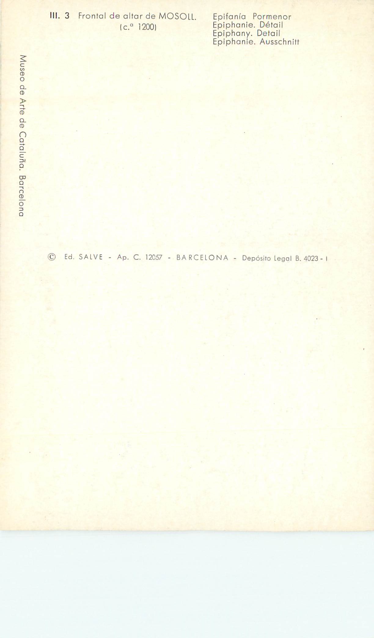 CPM Iii 3 frantal de altar de mosoll epiphanie detail — Verso