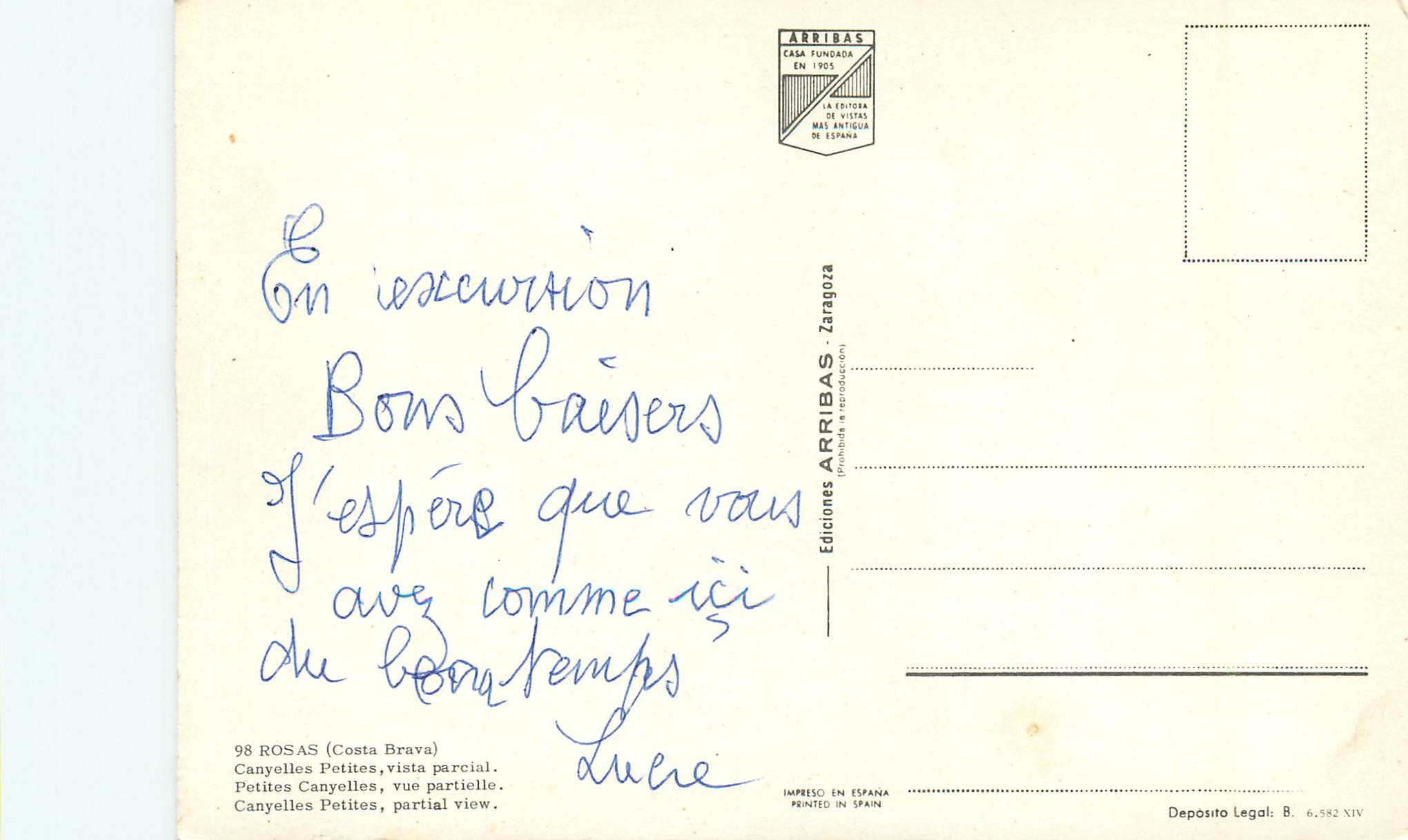CPM Rosas costa brava 98 petites canyelles vue partielle — Rückseite