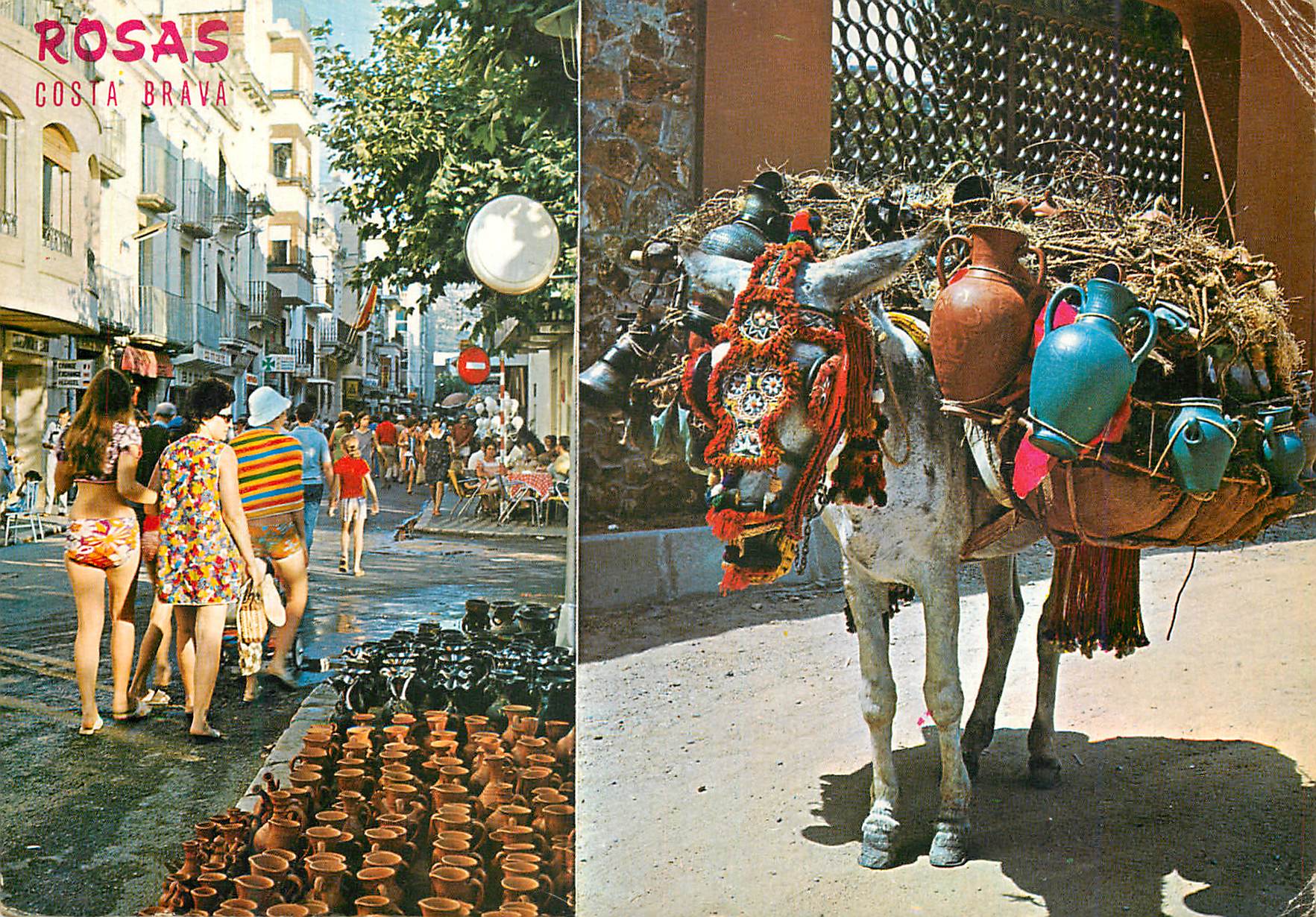 CPM Rosas costa brava 1165 poterie typique Ane Donkey