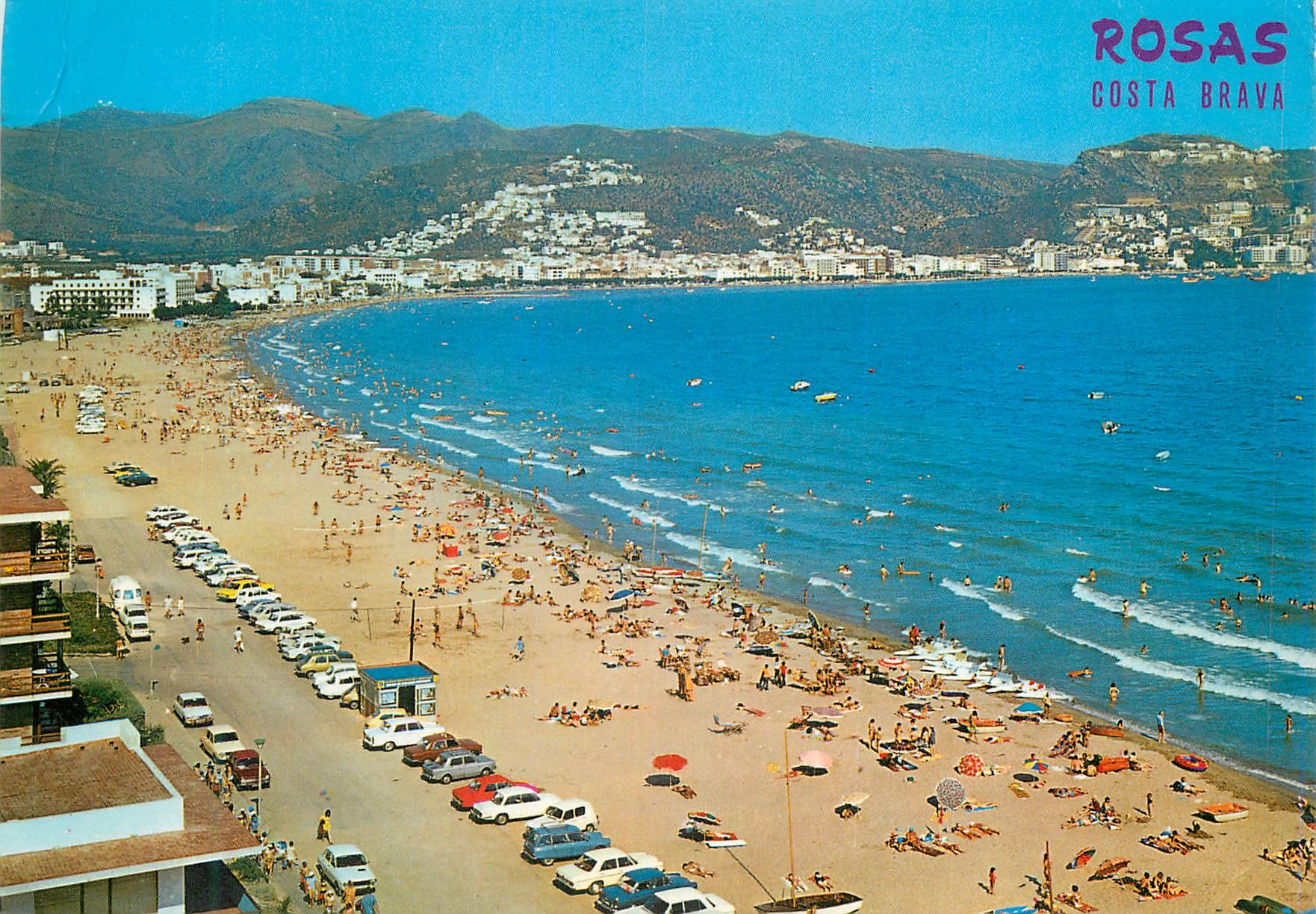 CPM Rosas costa brava 1190 la grande plage au fond du spacieux golf