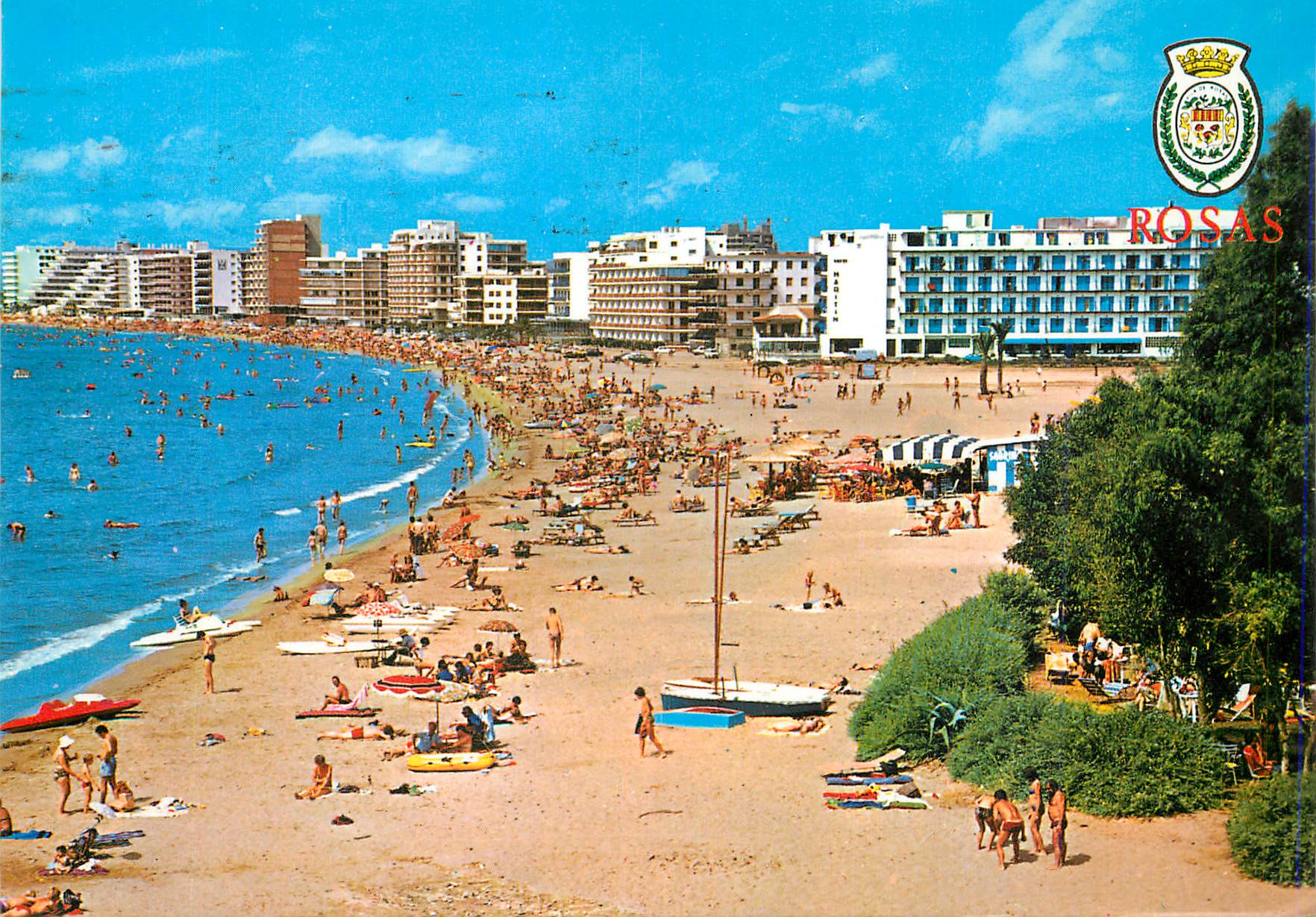 CPM Rosas costa brava 140 la grande plage et zone hoteliere