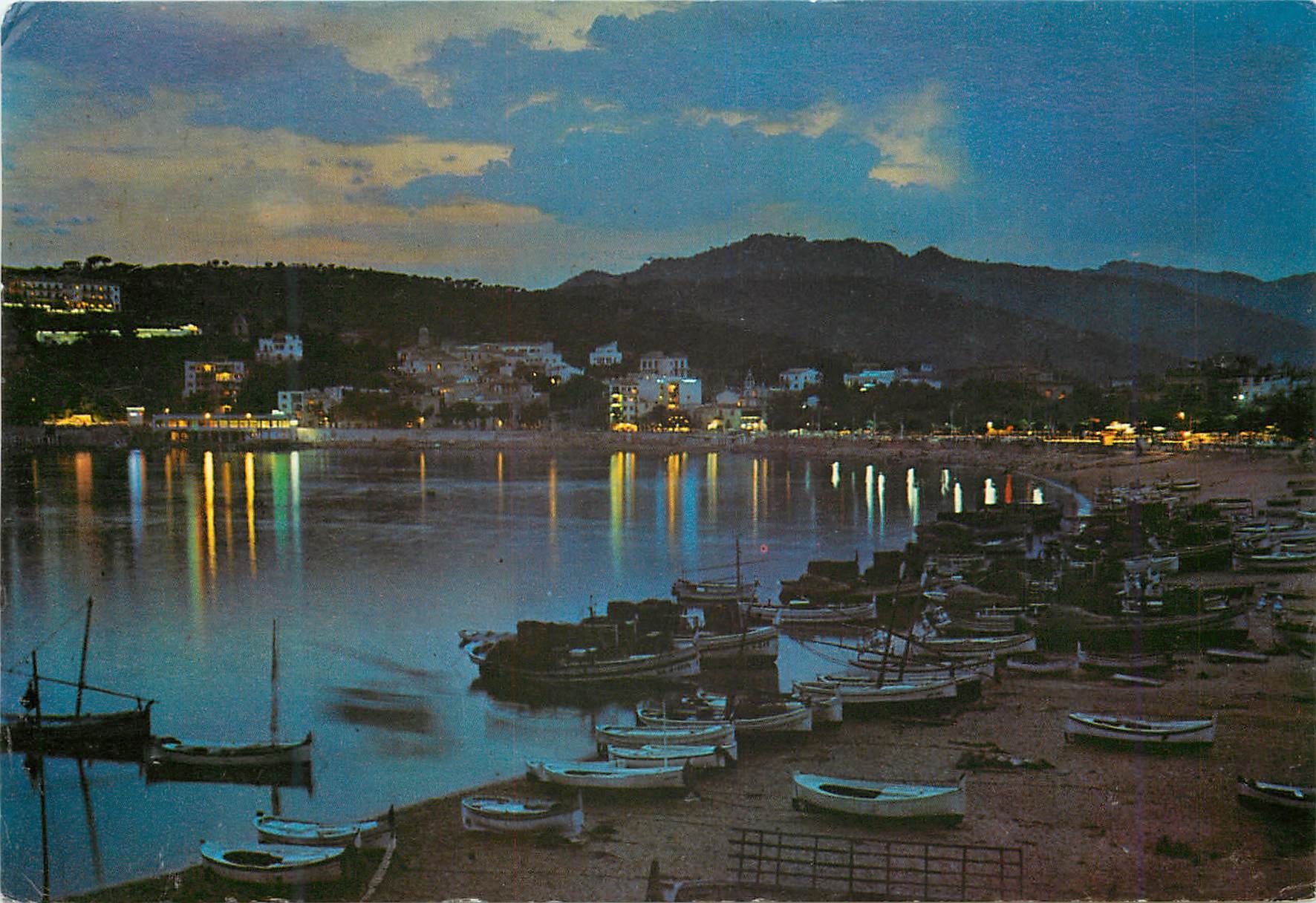 CPM Costa brava espana san feliu de guixols tombee de la nuit