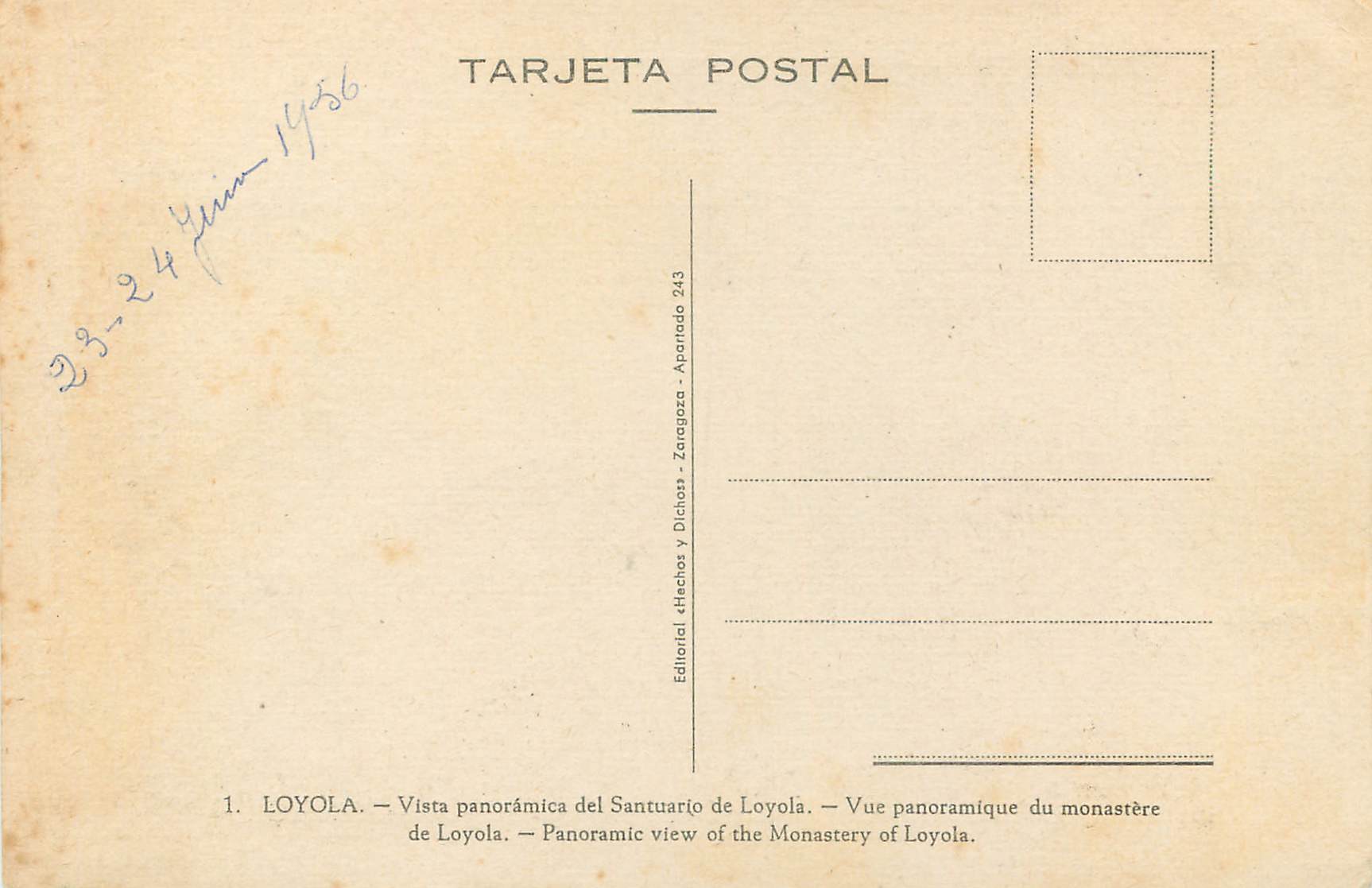 CPM Loyola vue panoramique du monastere de loyola — Rückseite