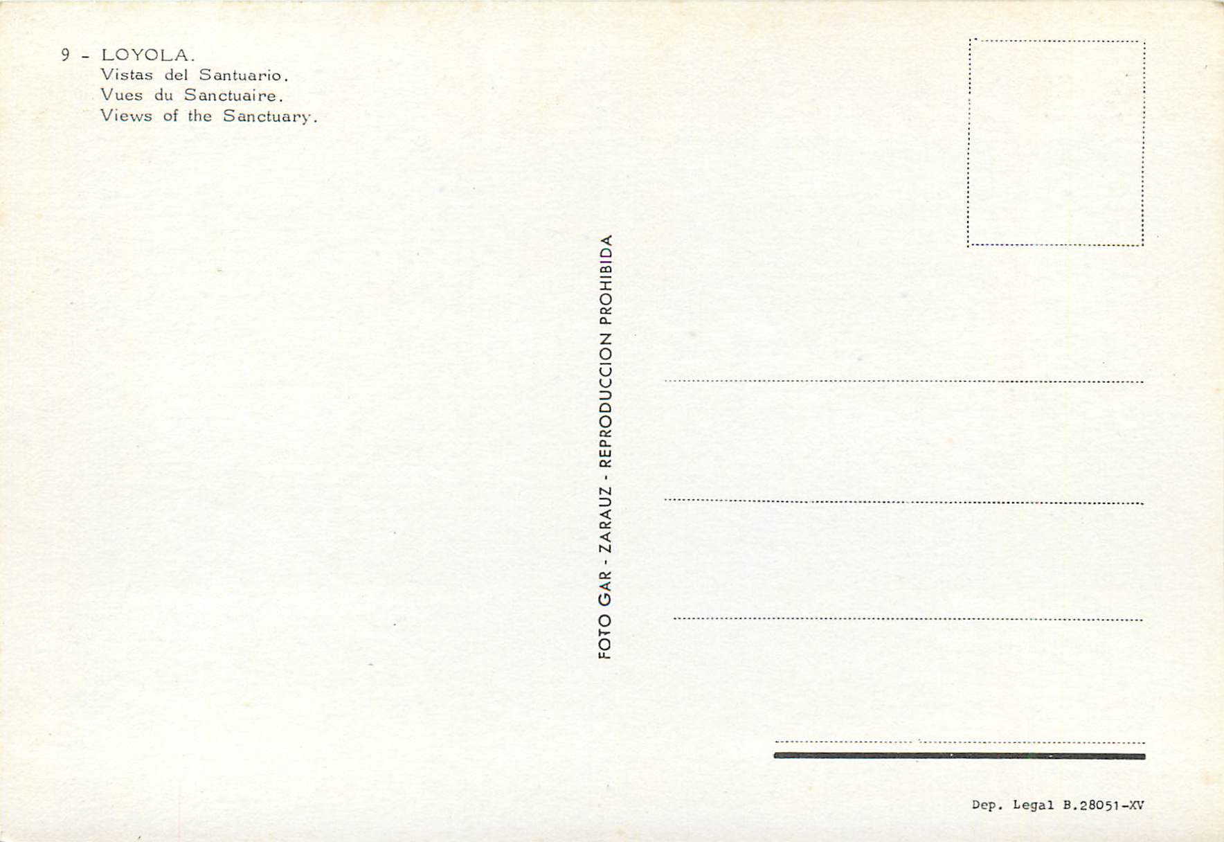 CPM Loyola 9 vues du sanctuaire — Rückseite
