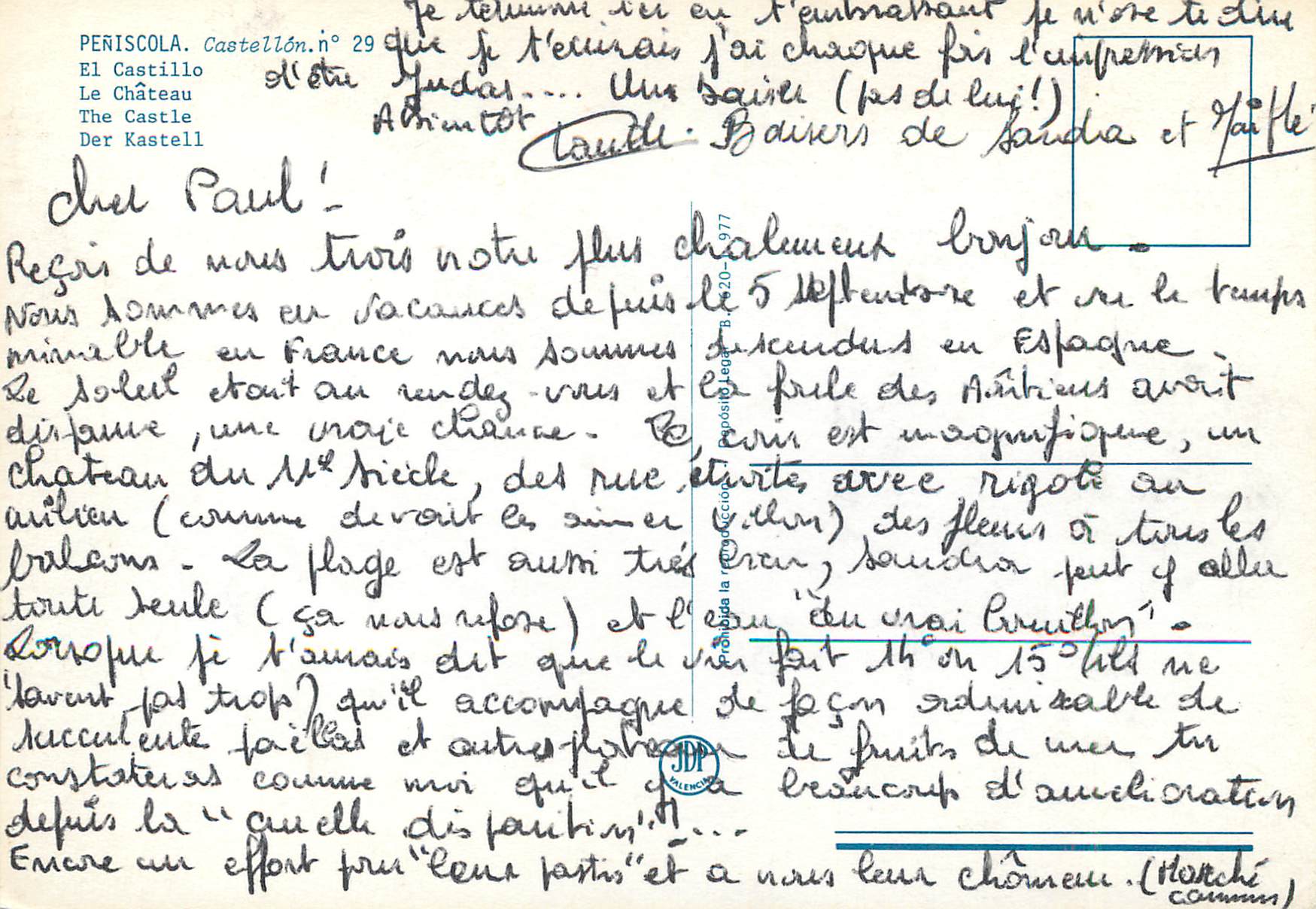 CPM Peniscola castellon n 29 le chateau — Back