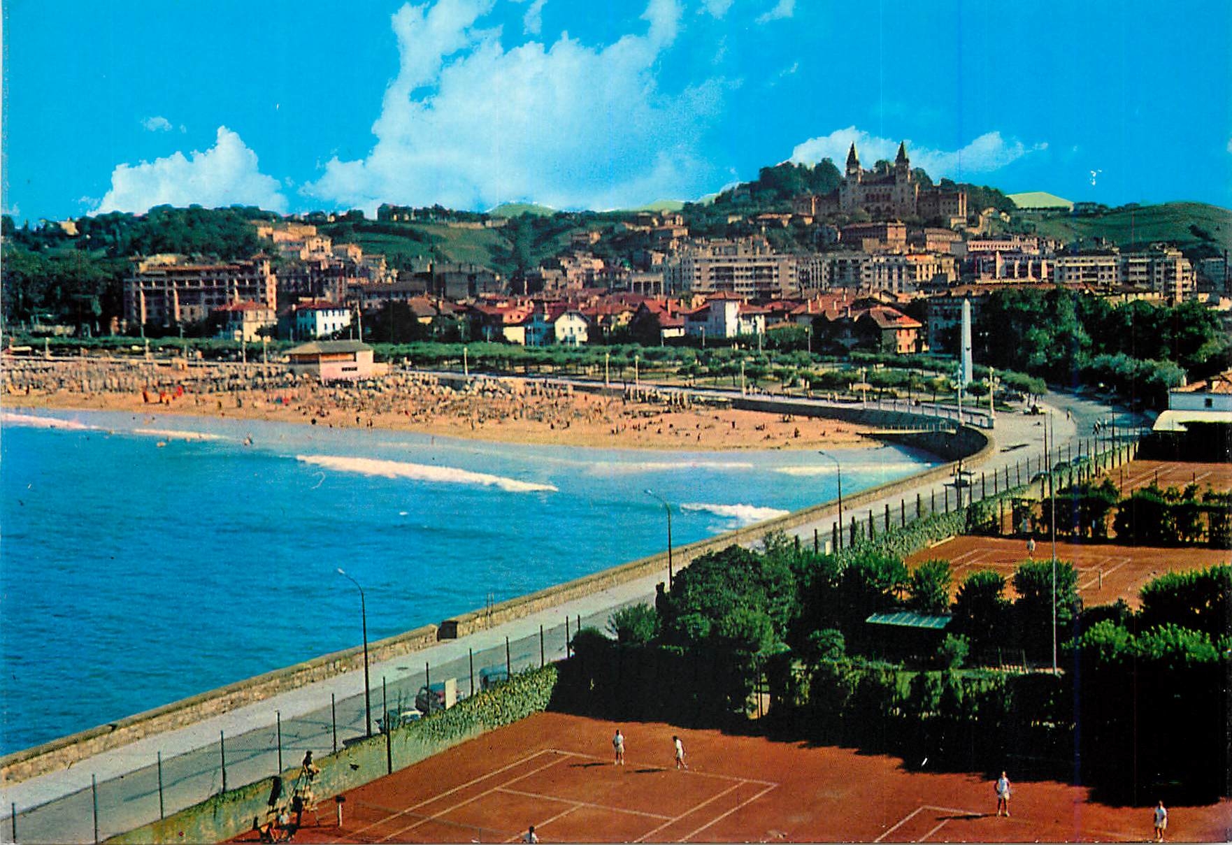 CPM San sebastian 53 ondarreta plage e club de tennis