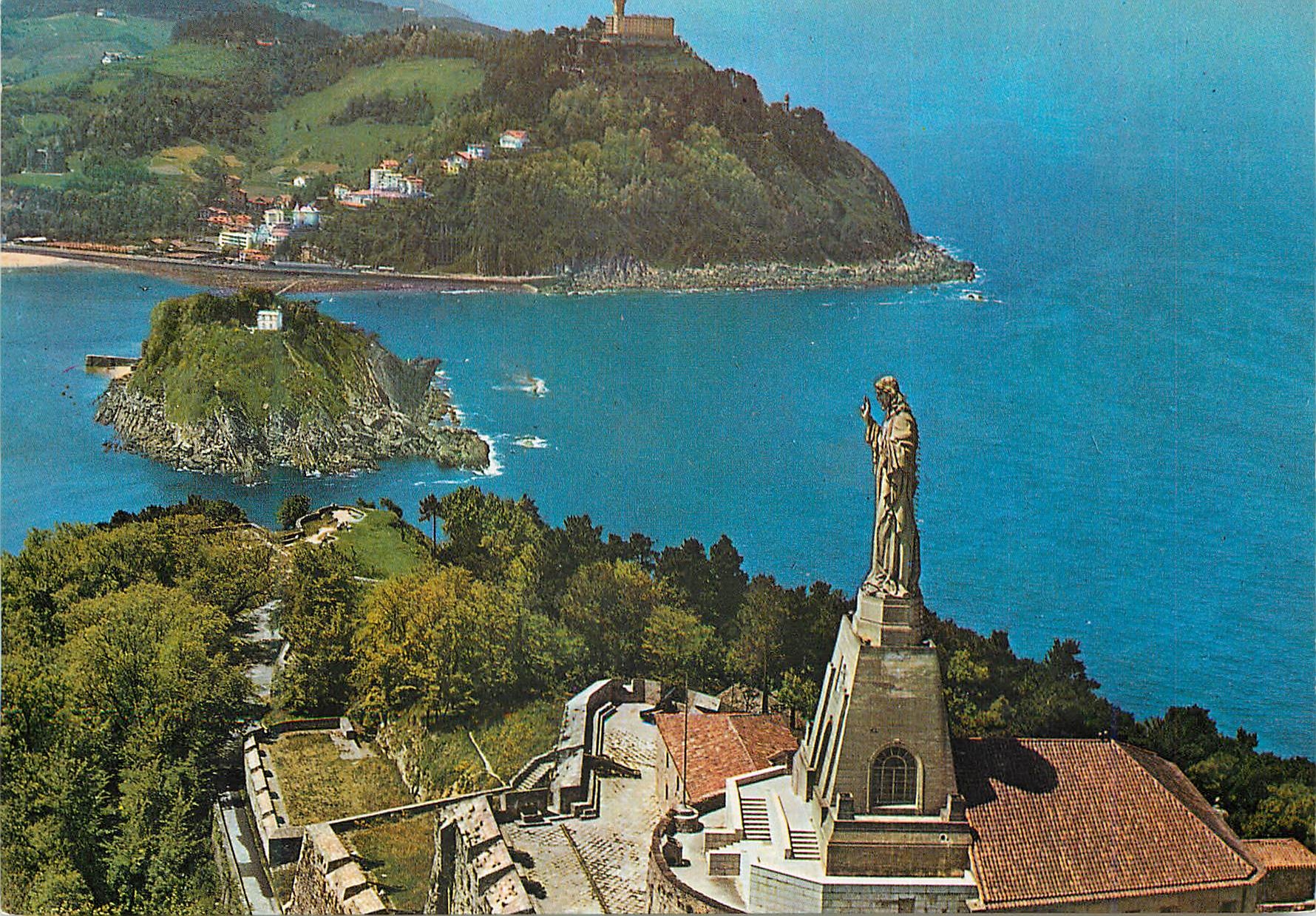 CPM San sebastian 113 monument au sacre coeur et mont igueldo
