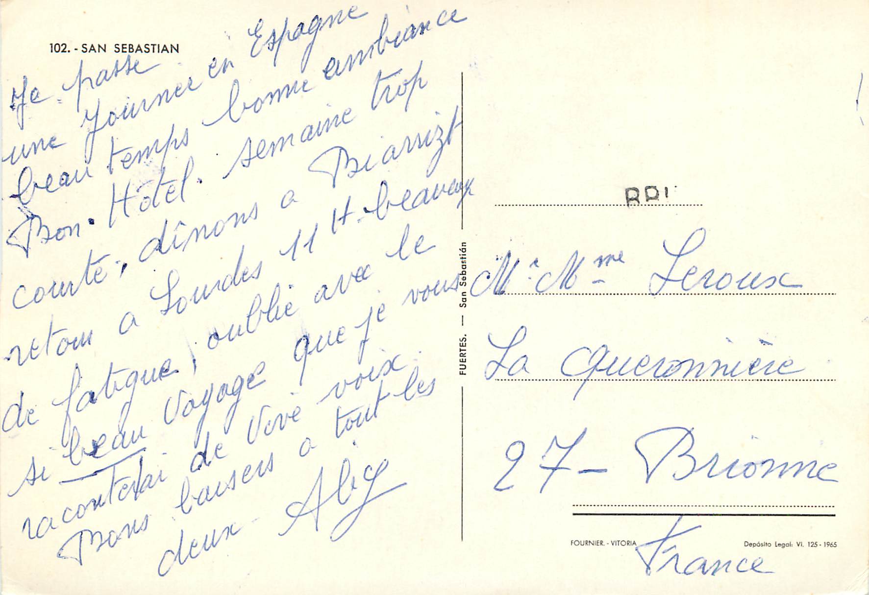 CPM San sebastian 102 — Rückseite