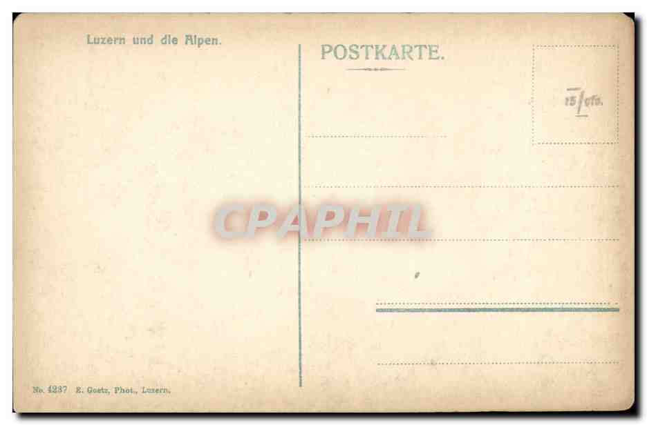 CPA Suisse Luzern und die Alpen — Rückseite