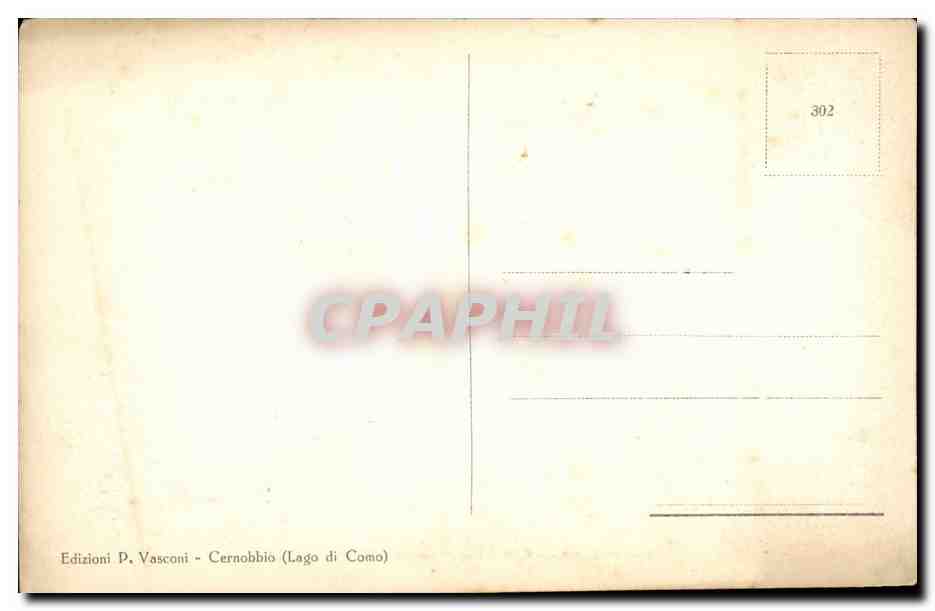 CPA Italie Italia Lago di Como Cernobbio Grand hotel Villa d'Este — Rückseite