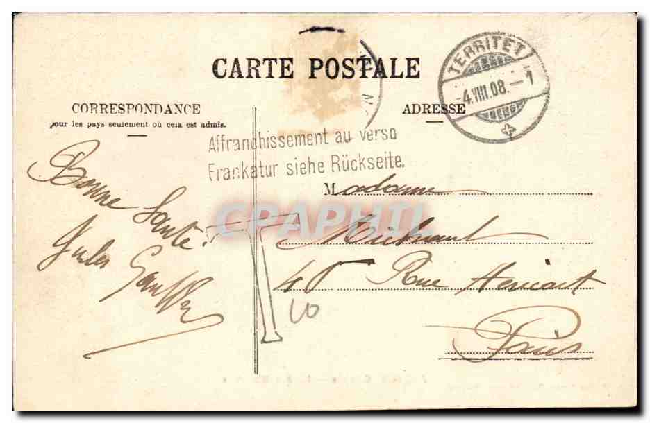 CPA Suisse Clarens Ile des Mouettes — Rückseite