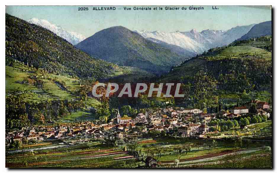 CPA Suisse Allevard Vue generale et le glacier du Gleyzin