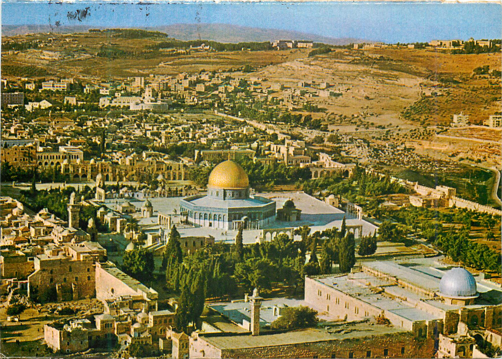 CPM Jerusalem Temple Area from the Air Foreground on the Left The Wailing Wall