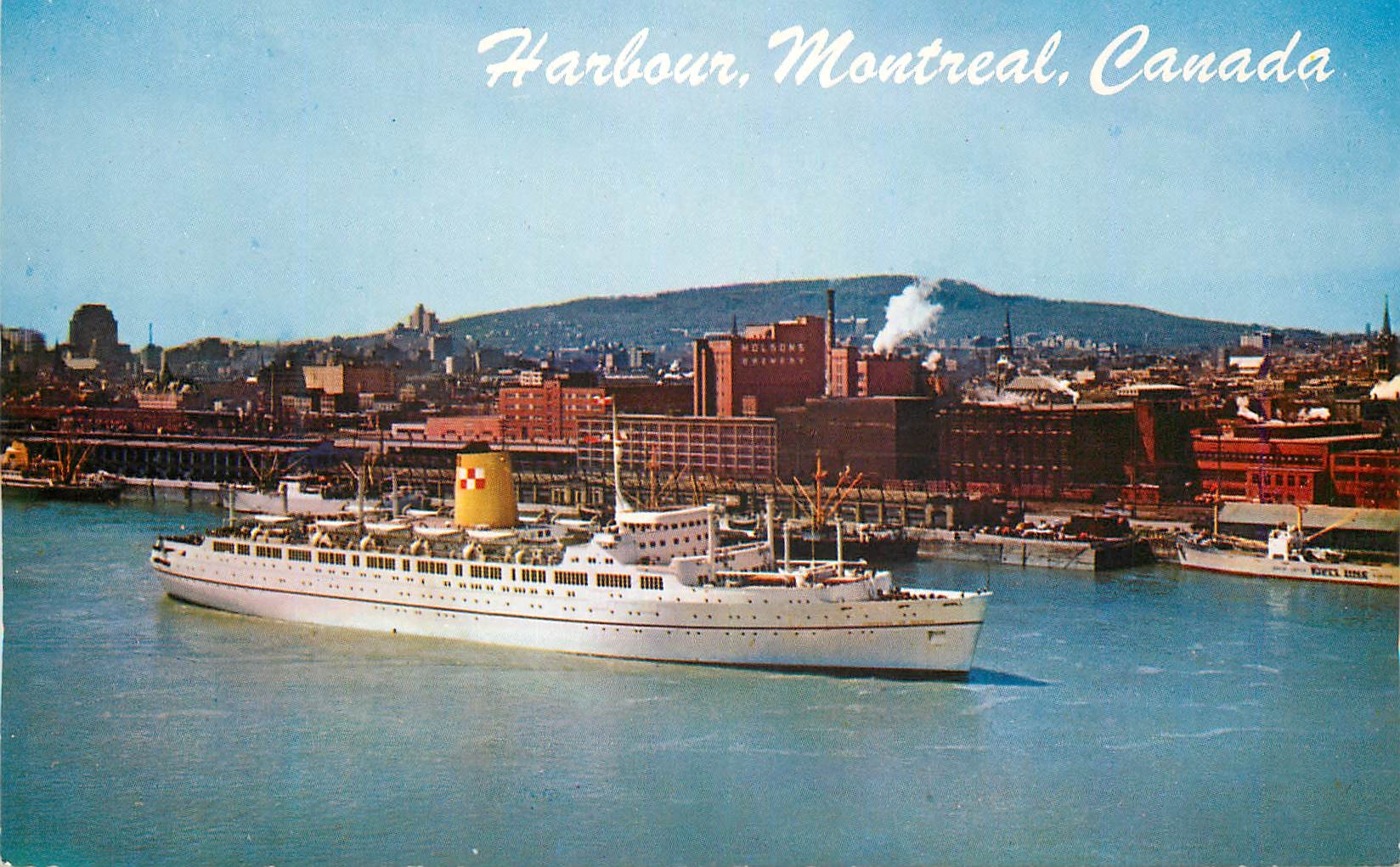 CPM Canada Montreal Harbour and Empress of Britain Bateau