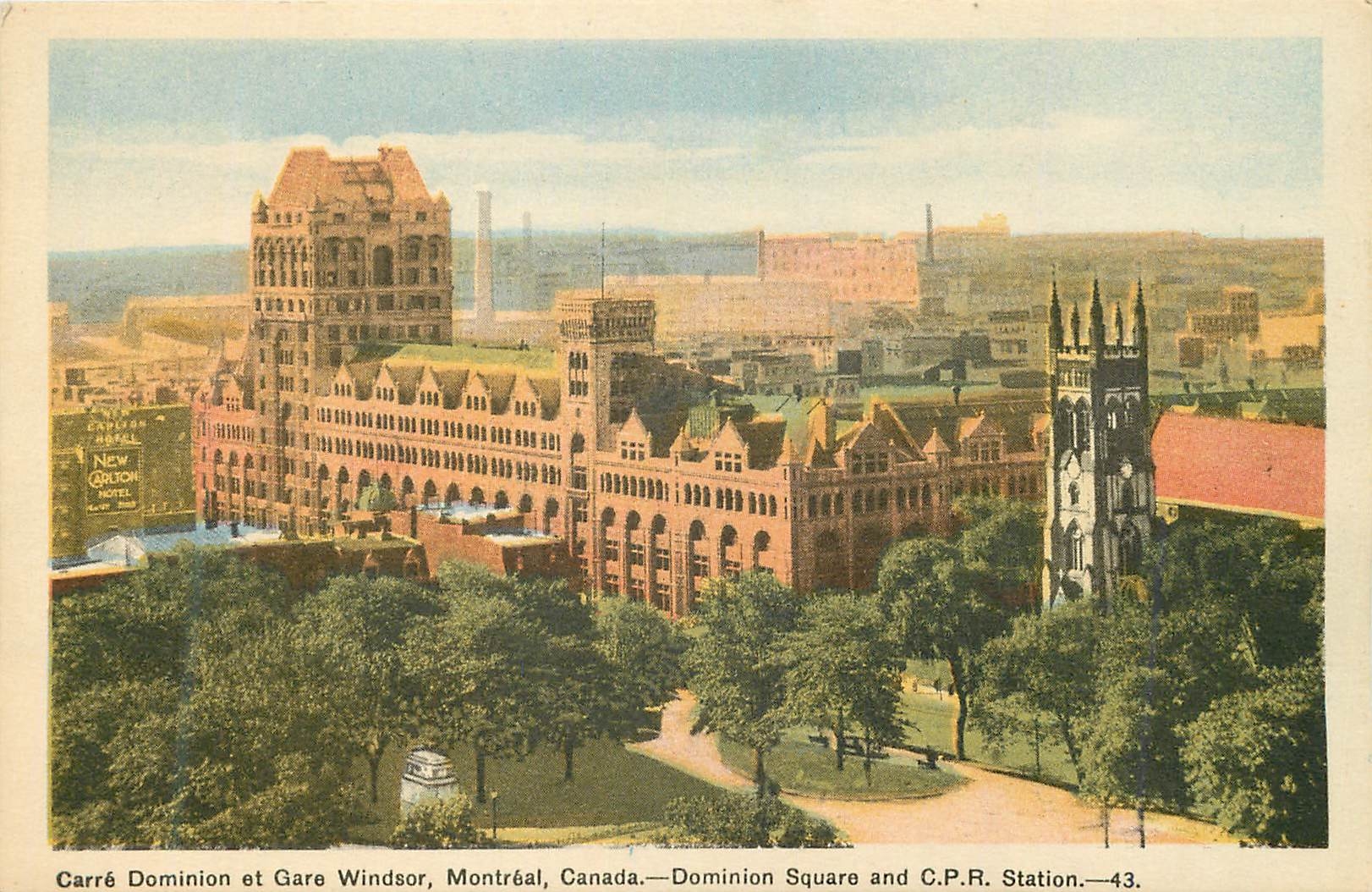 CPA Canada Montreal Carre Dominion et Gare Windsor