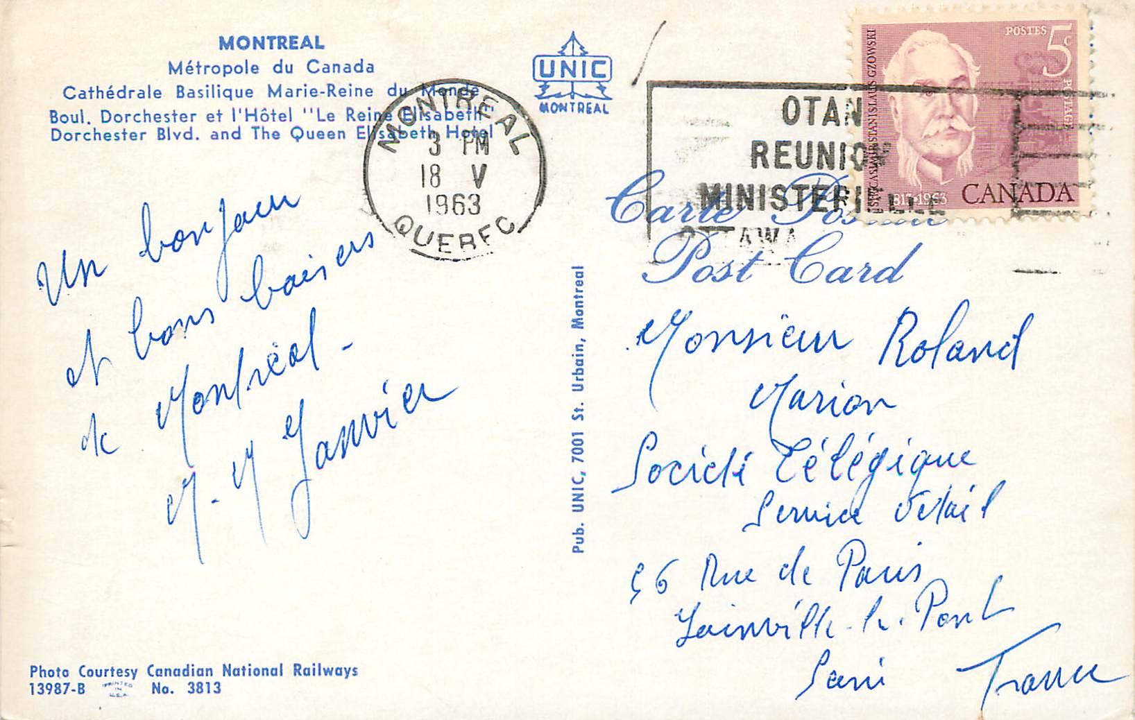 Cathédrale Basilique Marie-Reine du Monde — Hôtel Queen Elizabeth — Montréal — Rückseite