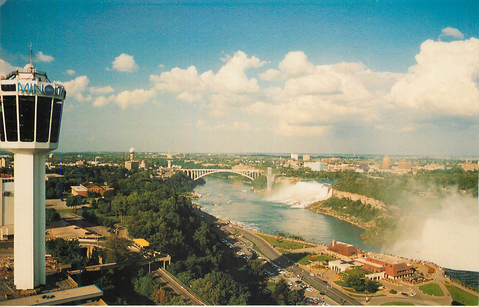 CPM Canada Ontario Niagara Falls La Tour Minolta surveille les Chutes Niagara