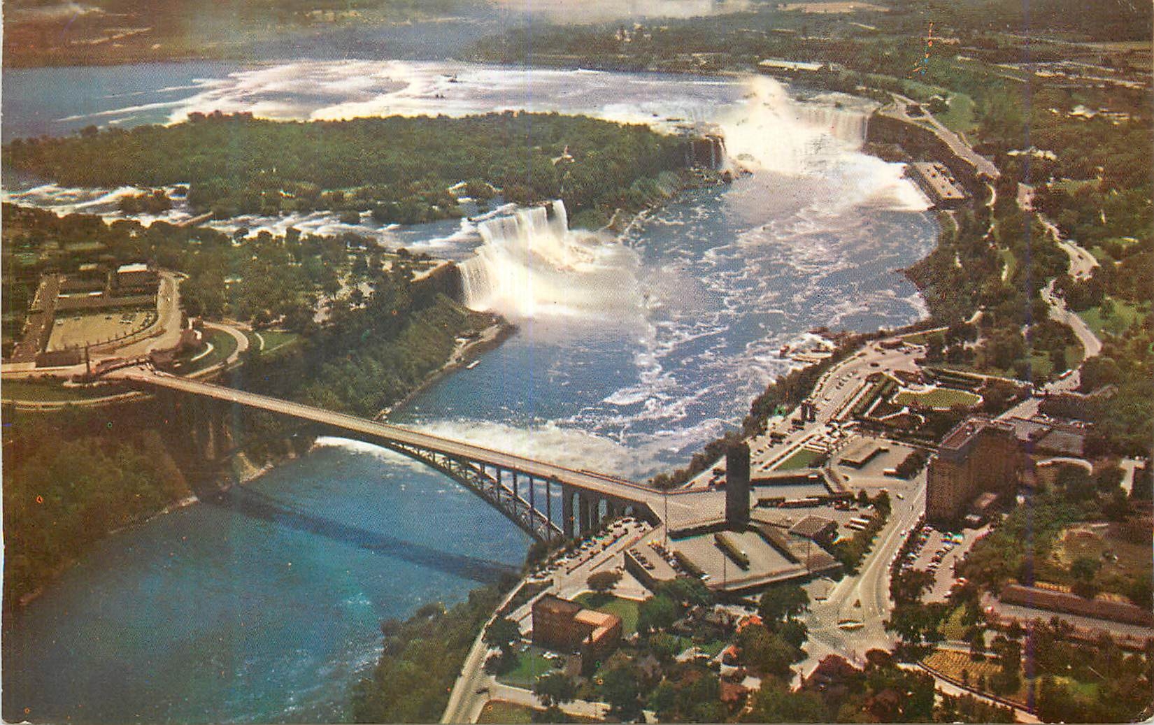 CPM Canada Ontario Niagara Falls Rainbow Bridge in foreground