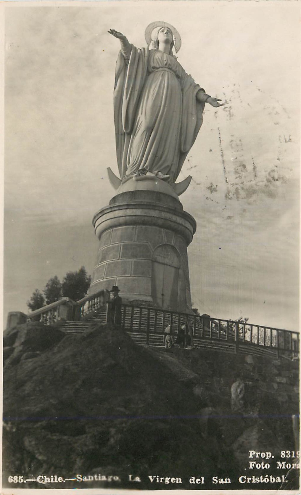 CPA Chile Santiago La Virgen del San Critobal