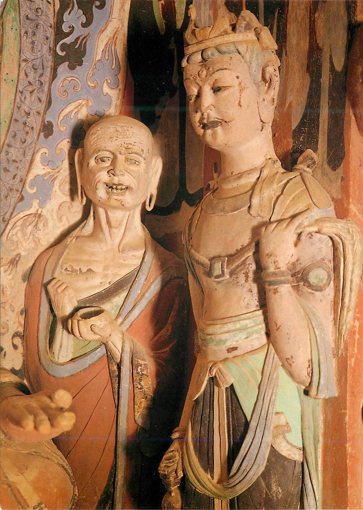 Sculptures bouddhistes — Bodhisattva et Kāśyapa — Cave 419 — Sui Dynasty (581-618 A.D.)