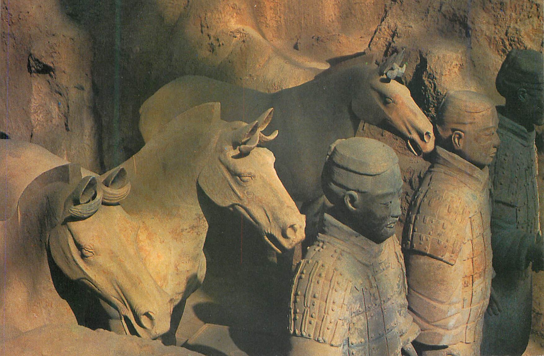 CPM China Warriors in Qin suits of armor and battle steeds