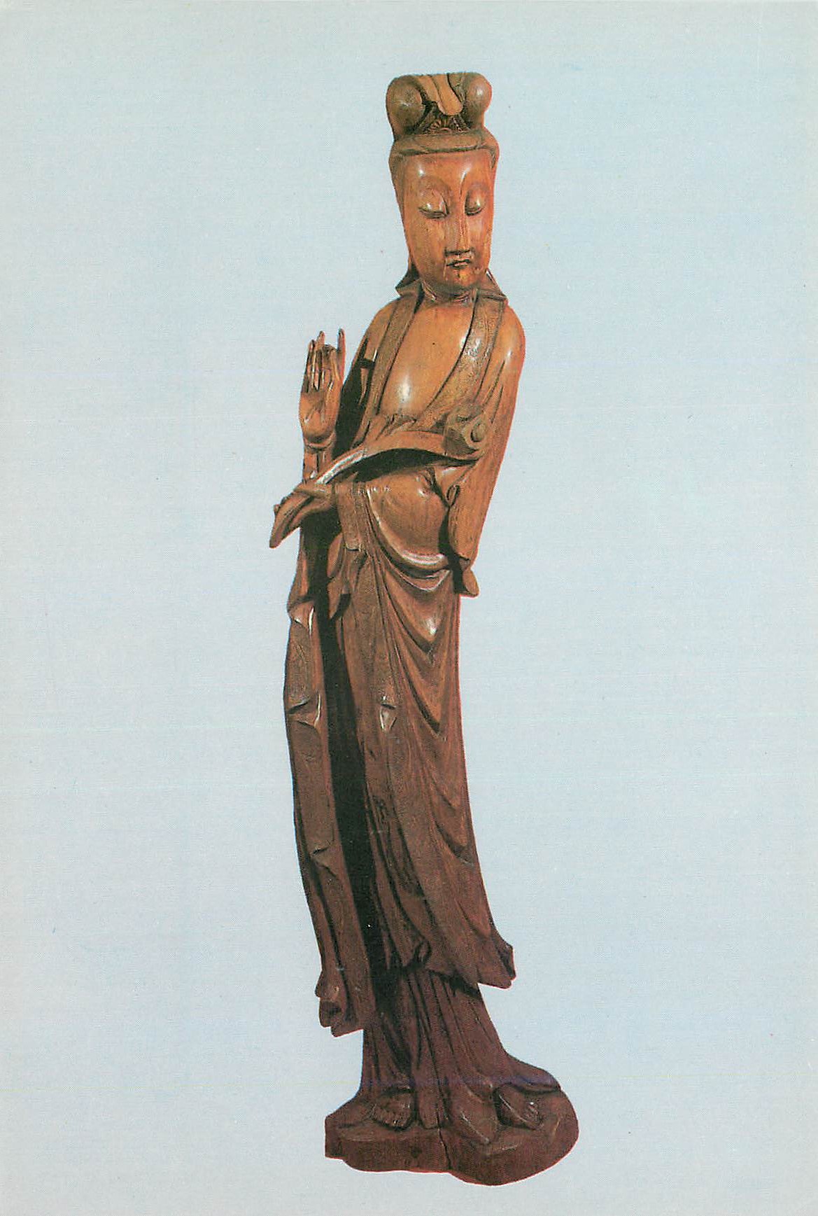 CPM China Date-wood carving of Mercy Buddha from Ming Dynasty