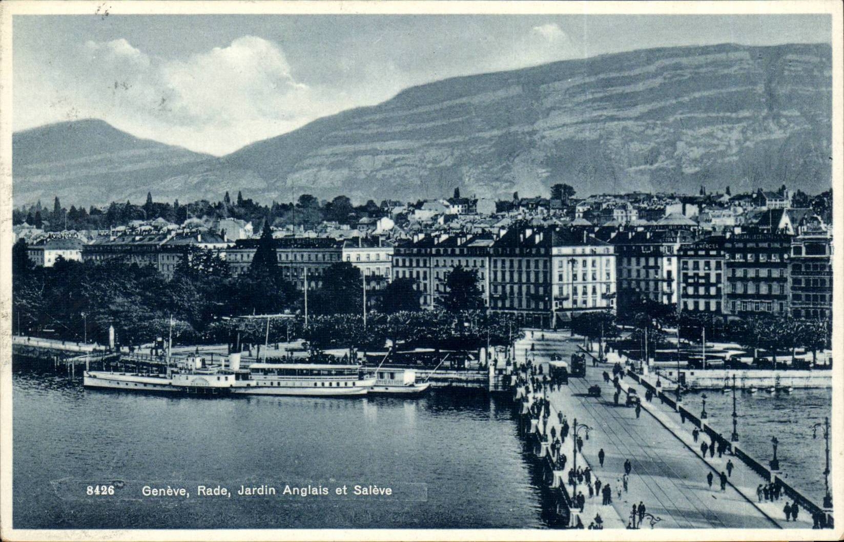 Suisse Geneve Rade jardin anglais et Saleve