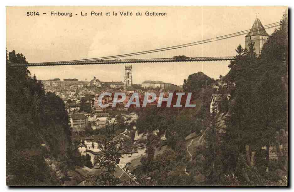 CPA Suisse Fribourg Le pont de la vallee du Gotteron