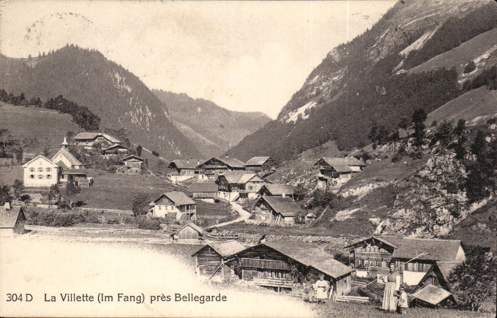 La Villette (Im Fang) près Bellegarde — vue de village alpin — éditeur Ch. Marcel, n° 304 D