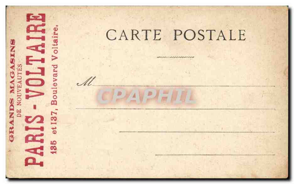 CPA Suisse Geneve Promenade de la Treille en hiver (publicite Grands Magasins Paris Voltaire Boulevard Voltaire a Paris  — Verso