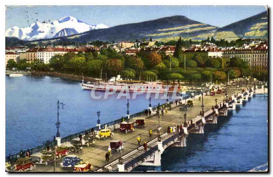 CPSM Geneve Pont du Mont Blanc