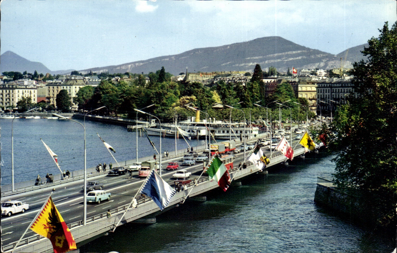 CPSM Suisse Geneve Le pont du Mont Blanc