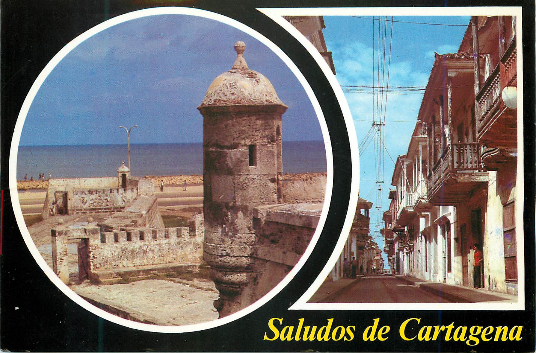 CPM Colombia Saludos de Cartagena Fuerte de la Tenaza Calle Colonial