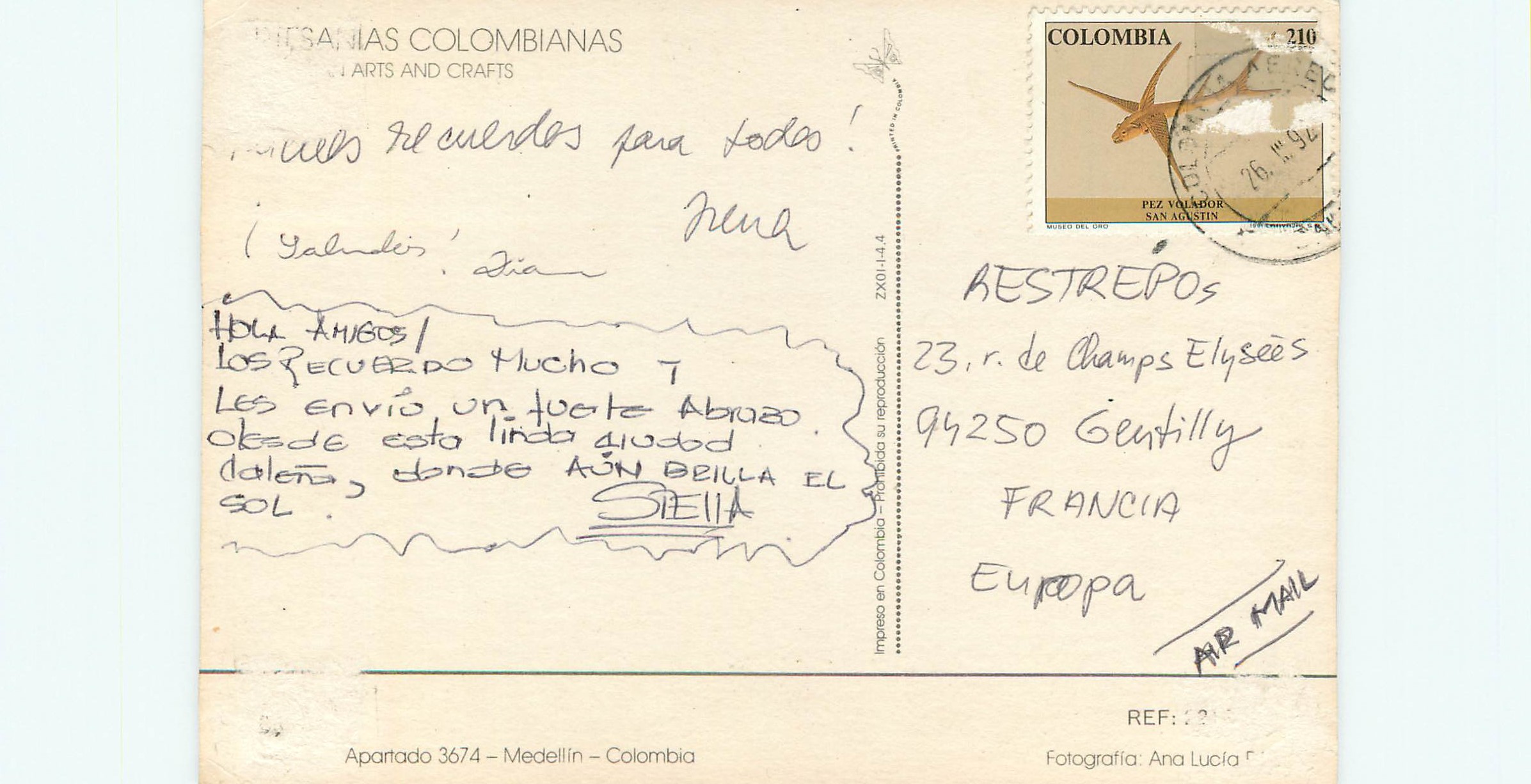 CPM Colombia Medellin Arts and Crafts  — Rückseite