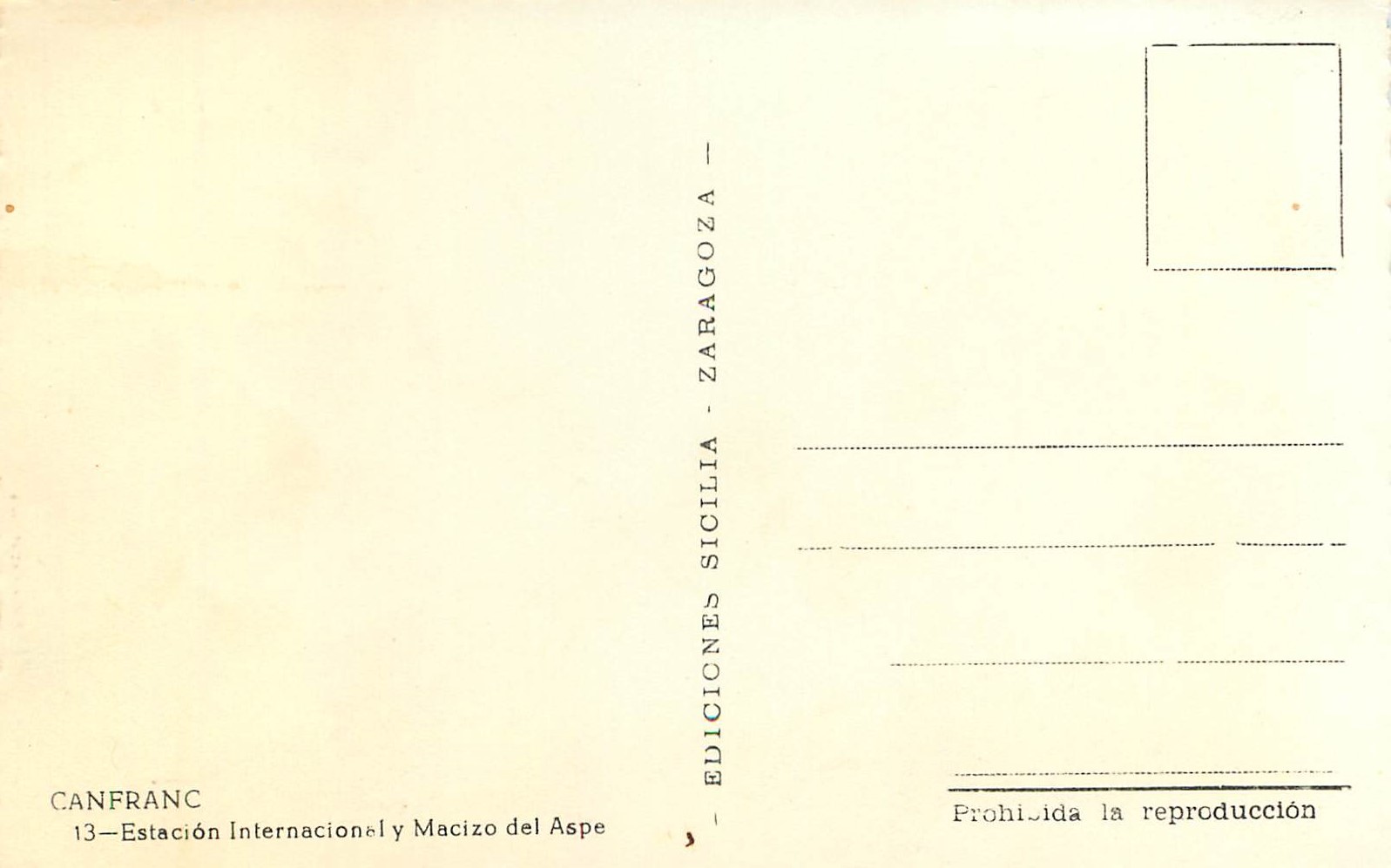 CPM Canfranc Estacion Internacional y Macizo del Aspe — Rückseite