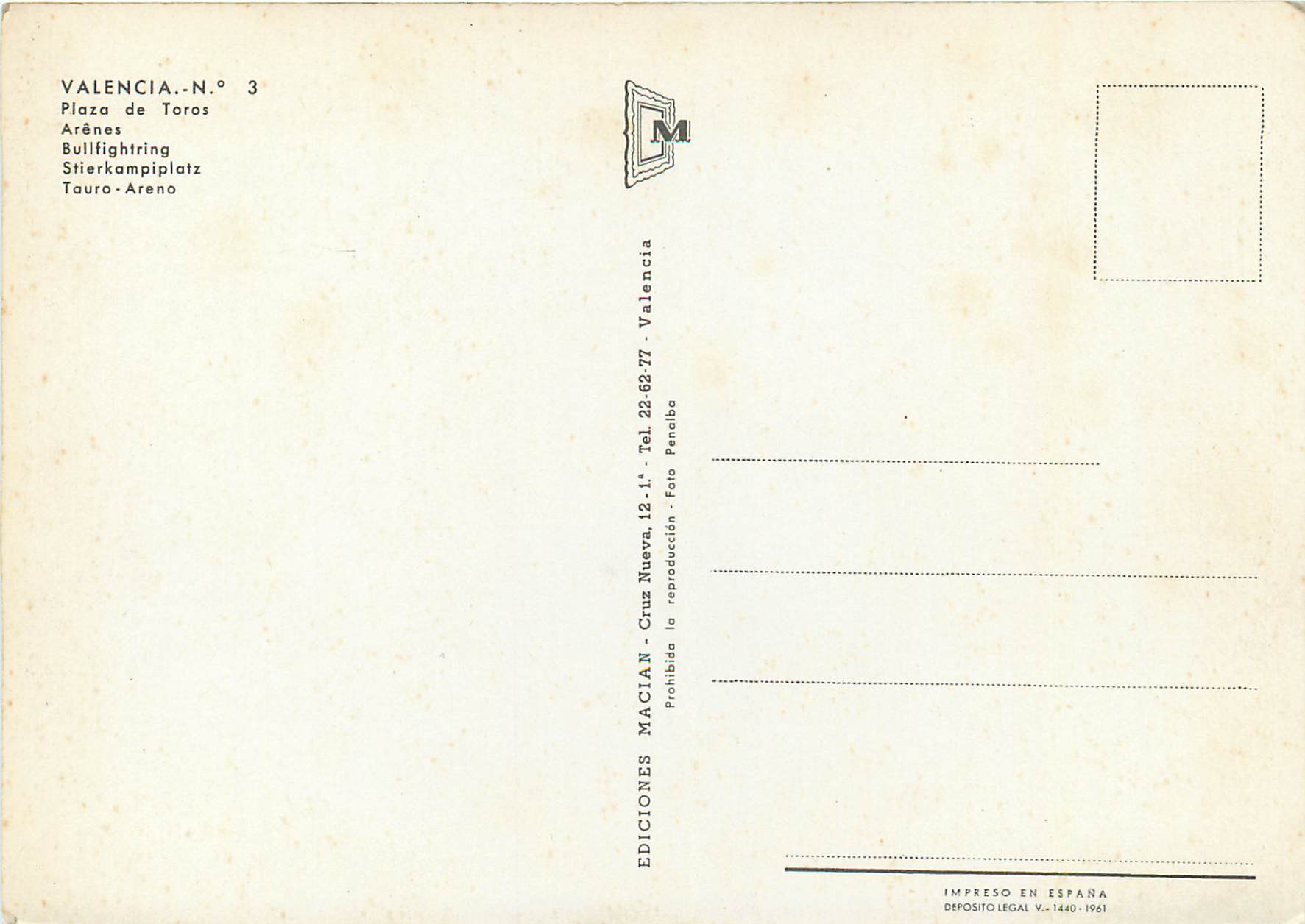 CPM Valencia Arenes  — Rückseite