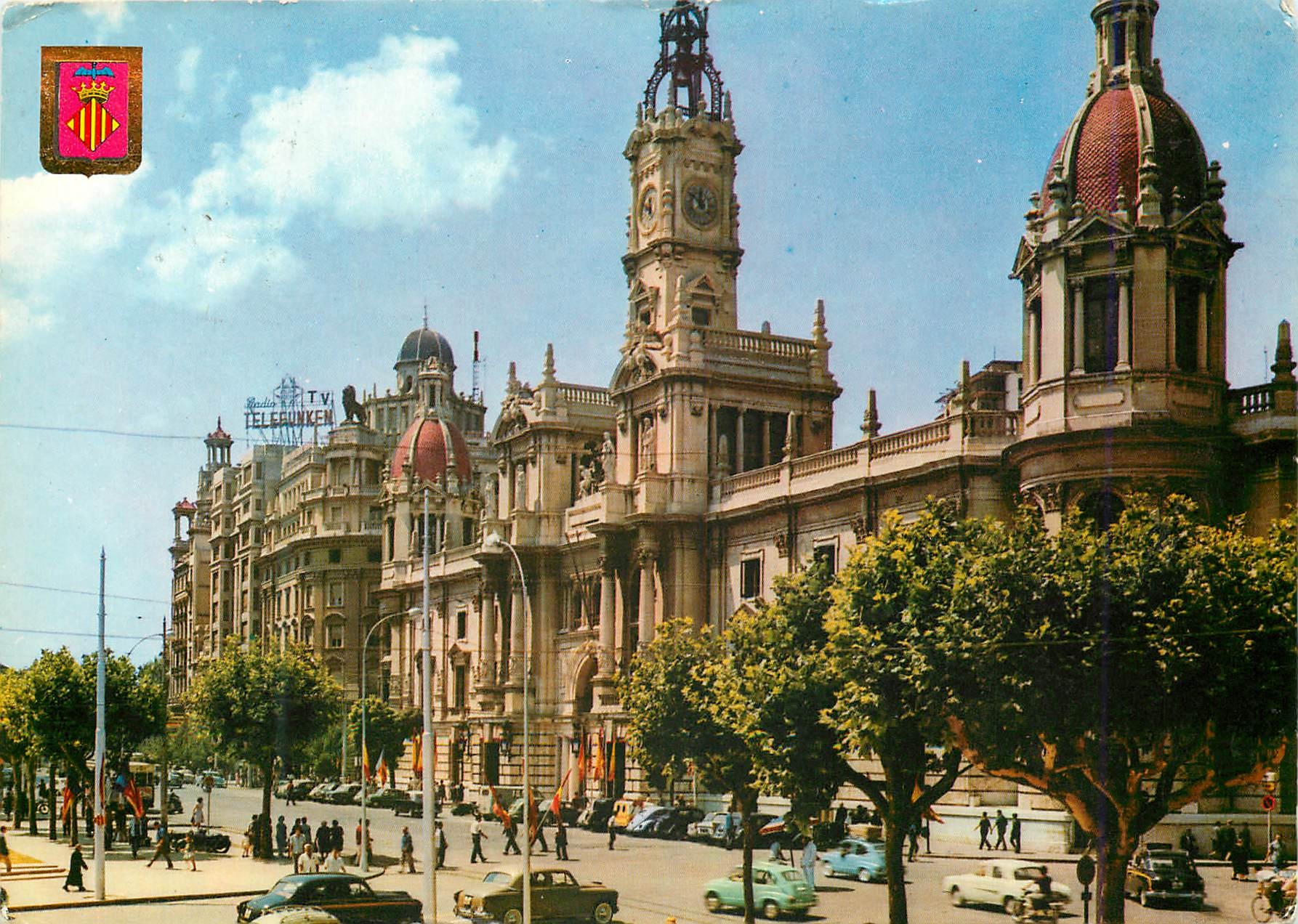 CPM Valencia Place du Caudillo Hotel de Ville