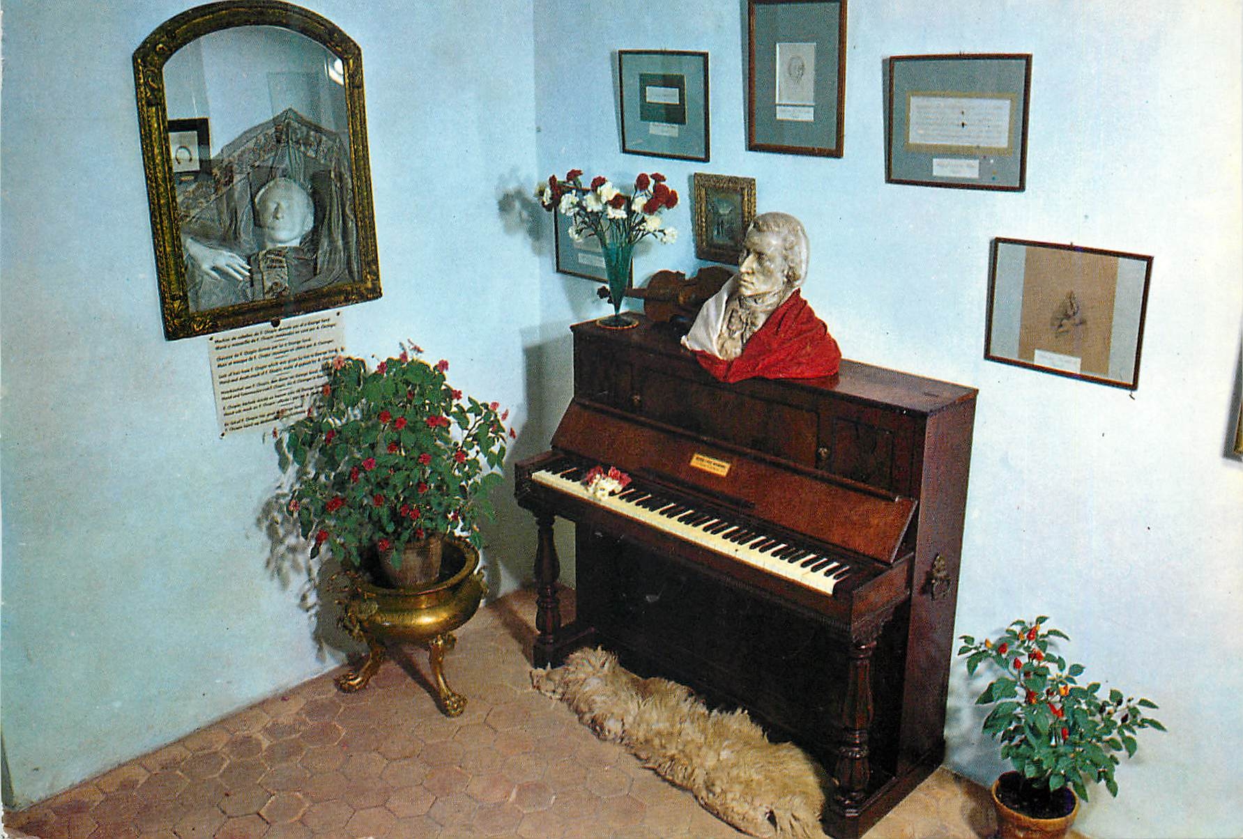 CPM Valldemossa la cartuja Mallorca Interieur de la Celulle de Chopin y George Sand Piano Majorquin de Chopin 