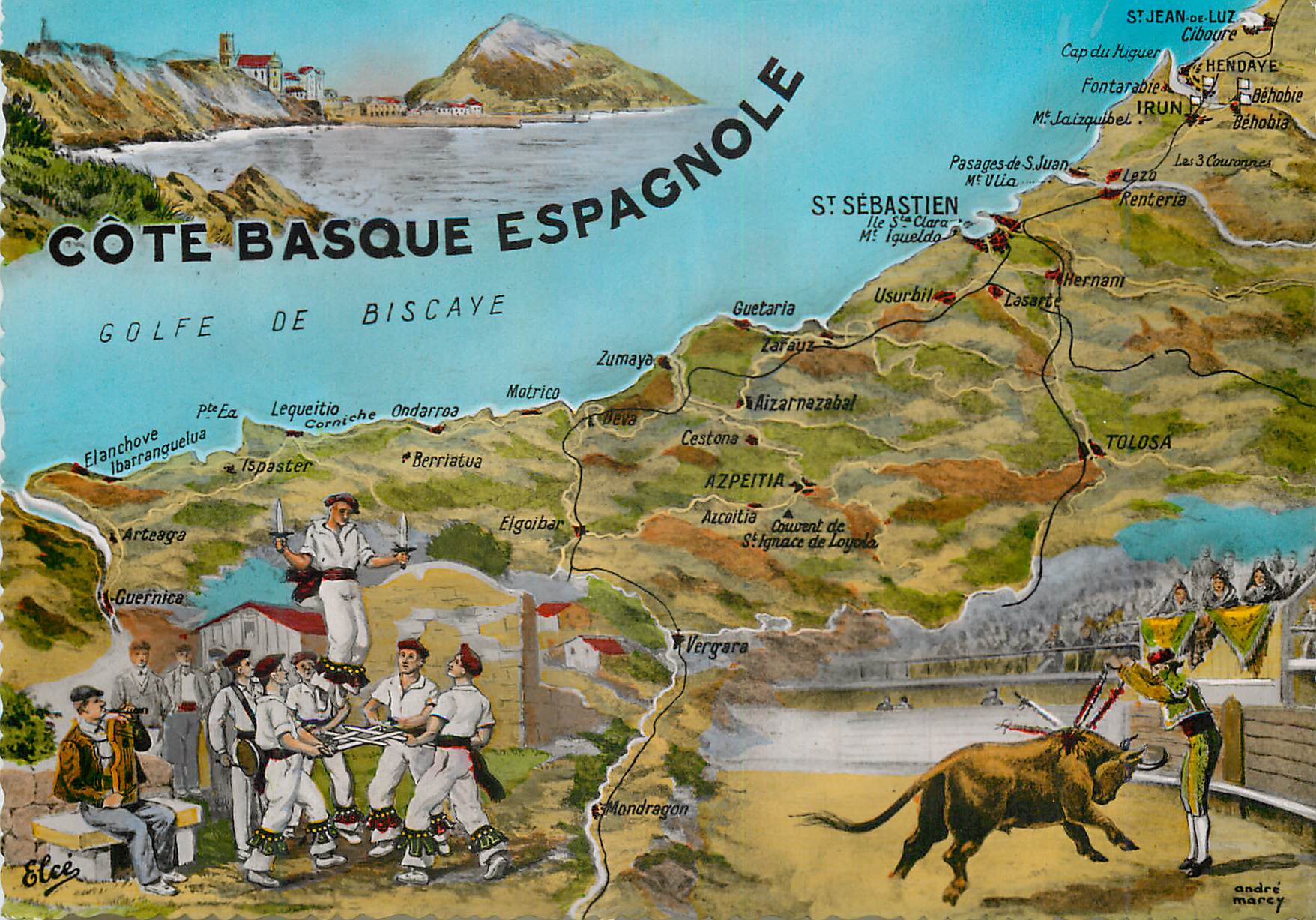 CPM Cote Basque Espagnole Corrida Taureau
