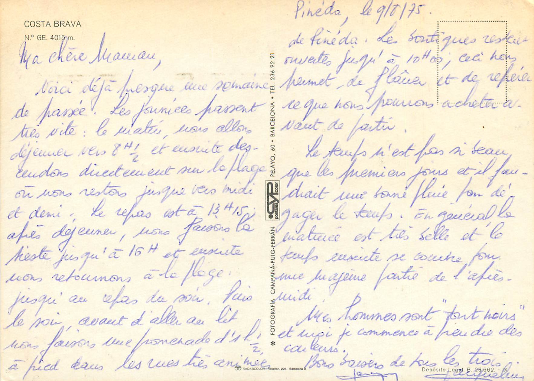 CPM Costa Brava — Rückseite