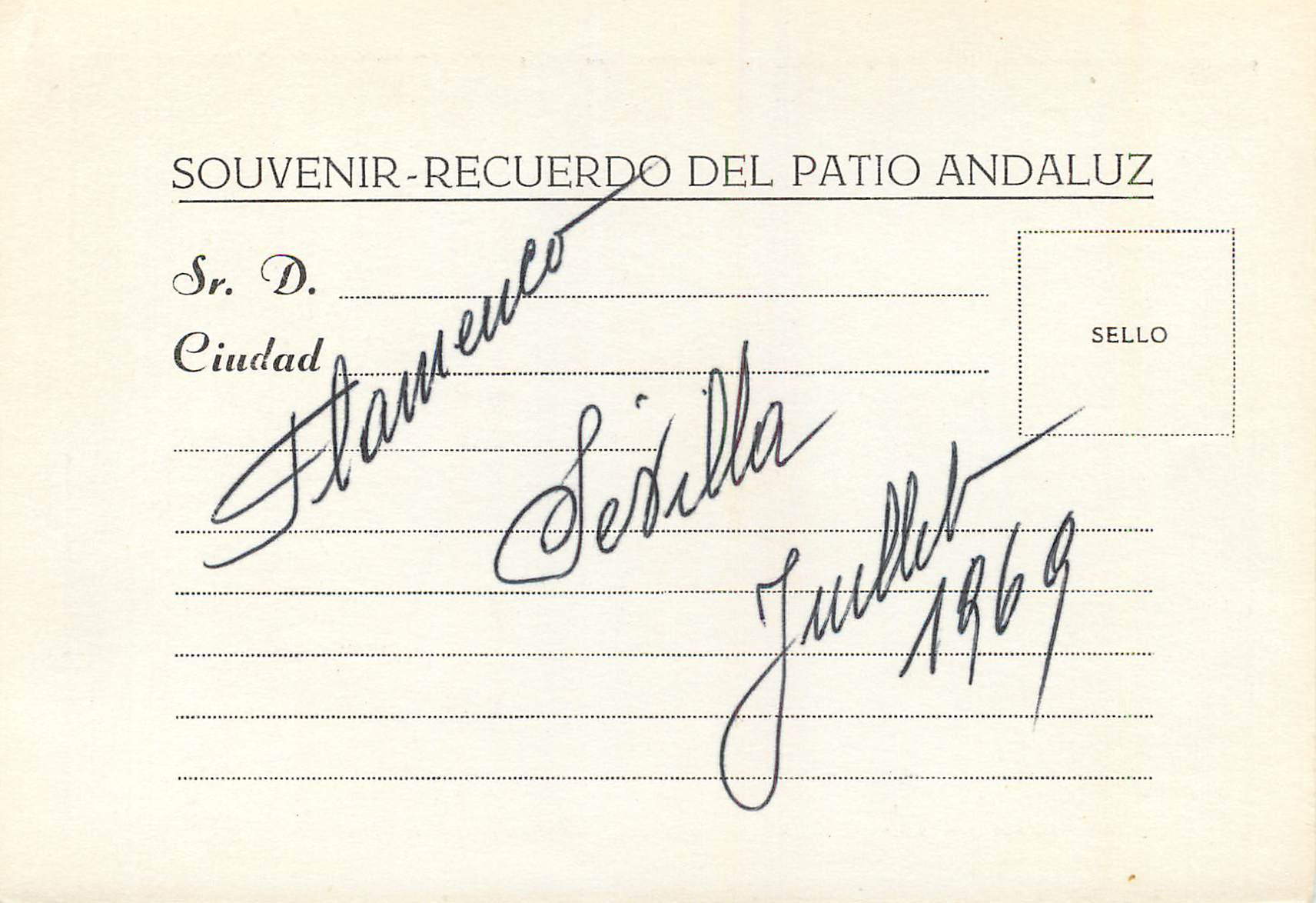 Fête de flamenco — Patio Andaluz — Séville — Verso
