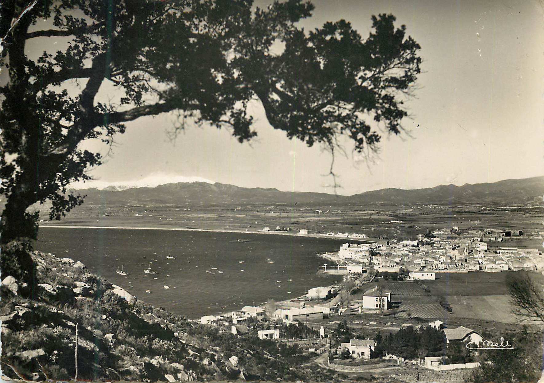 CPM Costa Brava Rosas Vue partielle et Mont Canigo